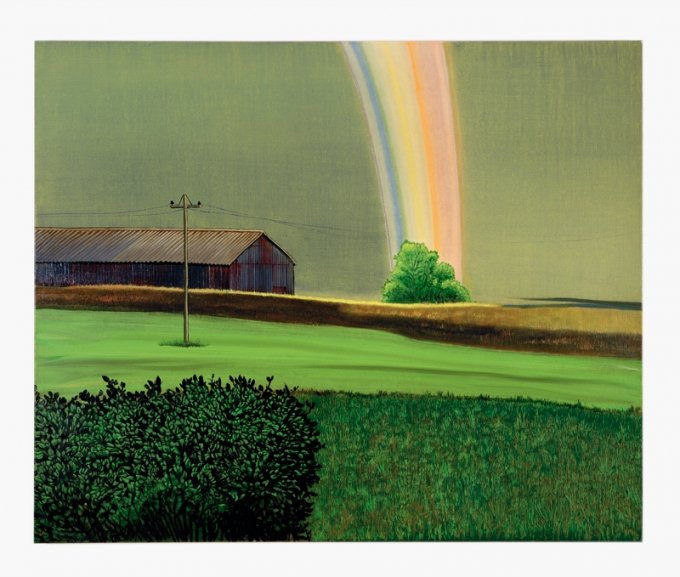 My Rainbow, 2006, olie p&aring; l&aelig;rred, 140 x 175 cm. Pressefoto.