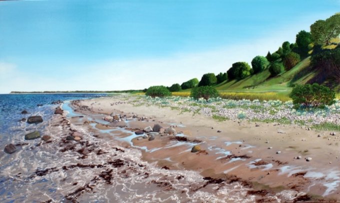 Your resting place, 2011, olie p&aring; l&aelig;rred, 150 x 210 cm. Pressefoto.