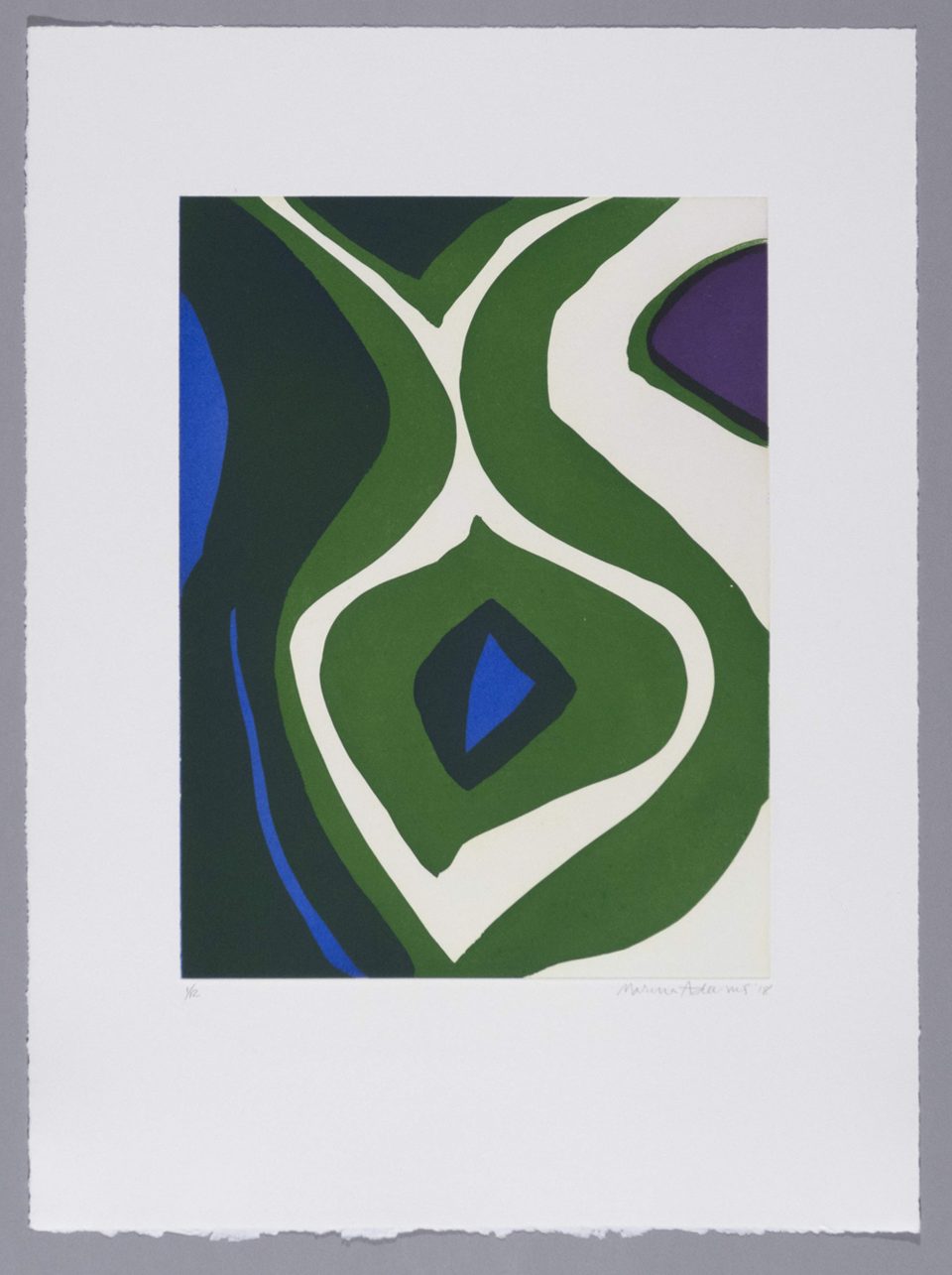 Marina Adams, Uden titel, 2018, sukkerakvatinte, 53 x 39 cm. Foto: BORCH Editions.