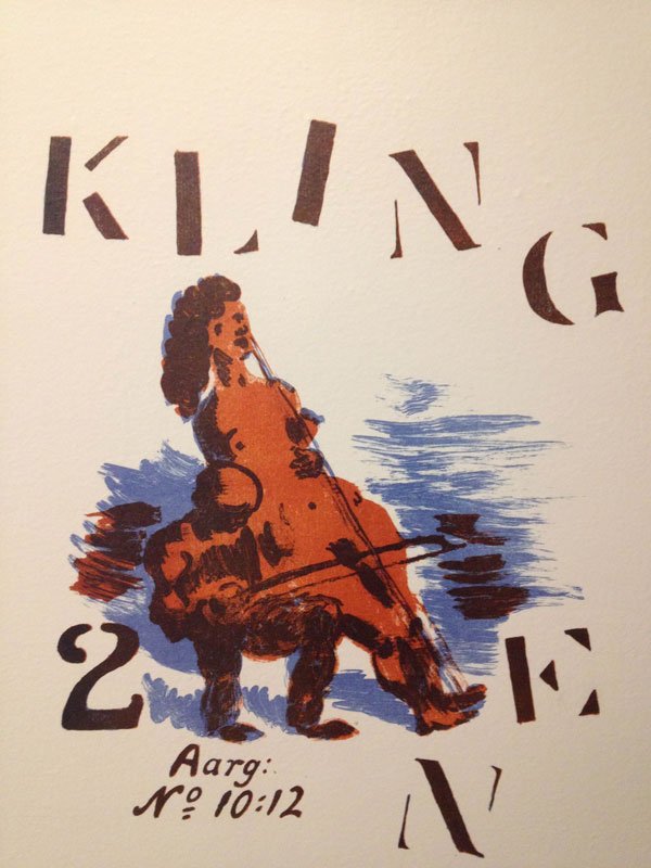 Forside til kunsttidsskriftet <i>Klingen</i> (udkom 1917-1920), hvor tingene lige bliver skåret ud i pap. (Foto: Matthias Hvass Borello)