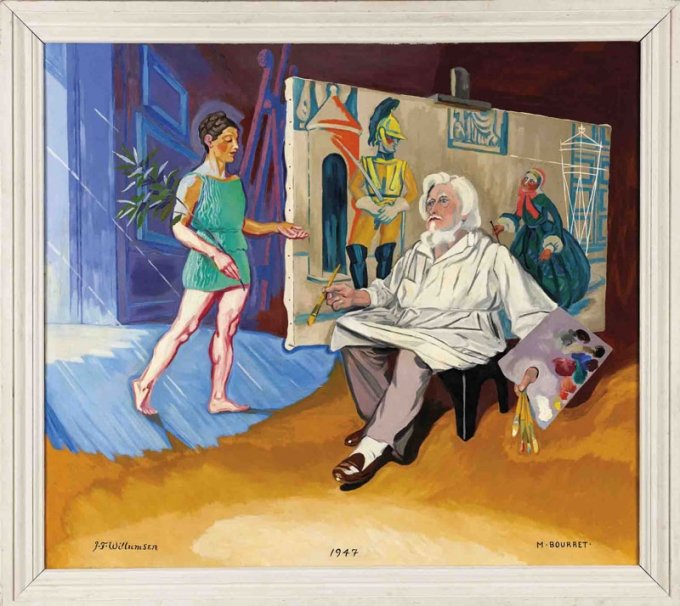 J.F. Willumsen: <i>Maleren og hans muse</i>, 1947. (Pressefoto)