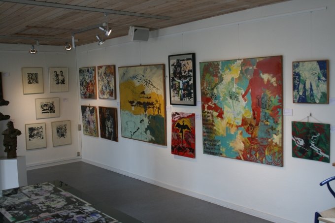 Peter Louis-Jensens hjørne på udstillingen. Foto Lasse Juhl Nielsen.