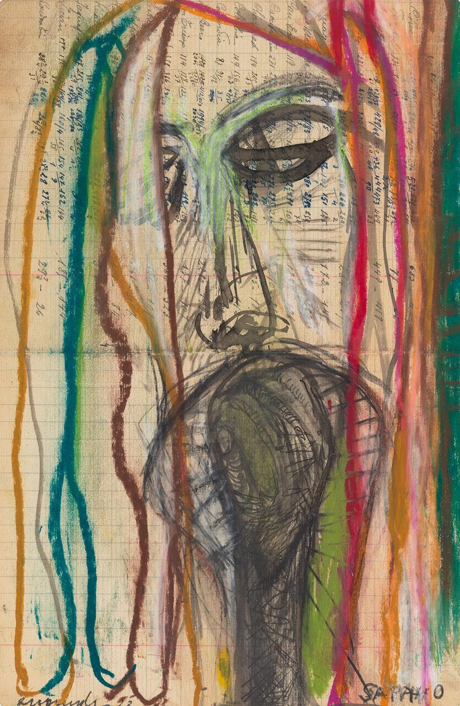 Peter Brandes: <i>Sappho - Tegning (7)</i>, 2022.