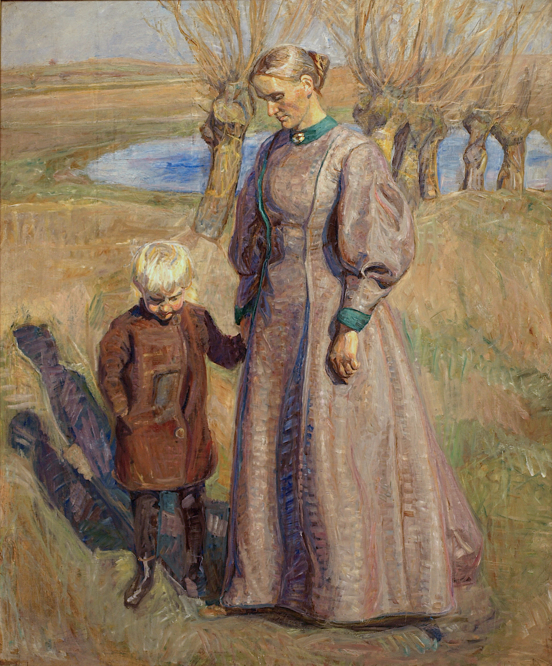 Fritz Syberg, <i>Den første forårsdag</i>. Anna Syberg og sønnen Ernest, 1910. Faaborg Museum.