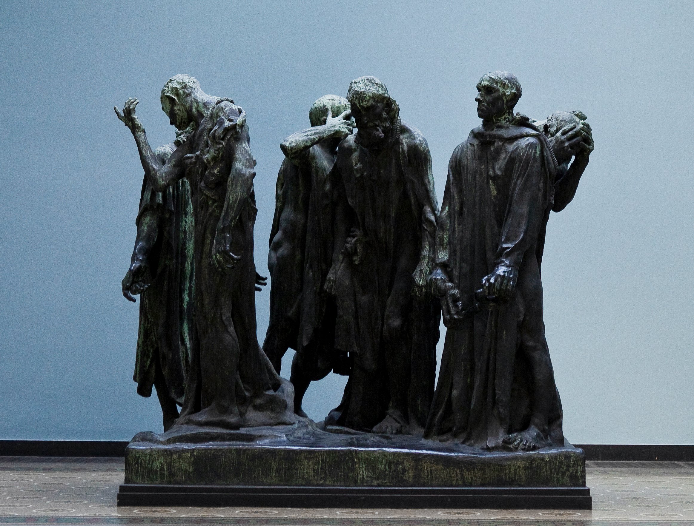 Auguste Rodin: <em>Borgerne fra Calais </em>(1903) på Ny Carlsberg Glyptotek i København. Wikimedia Commons.