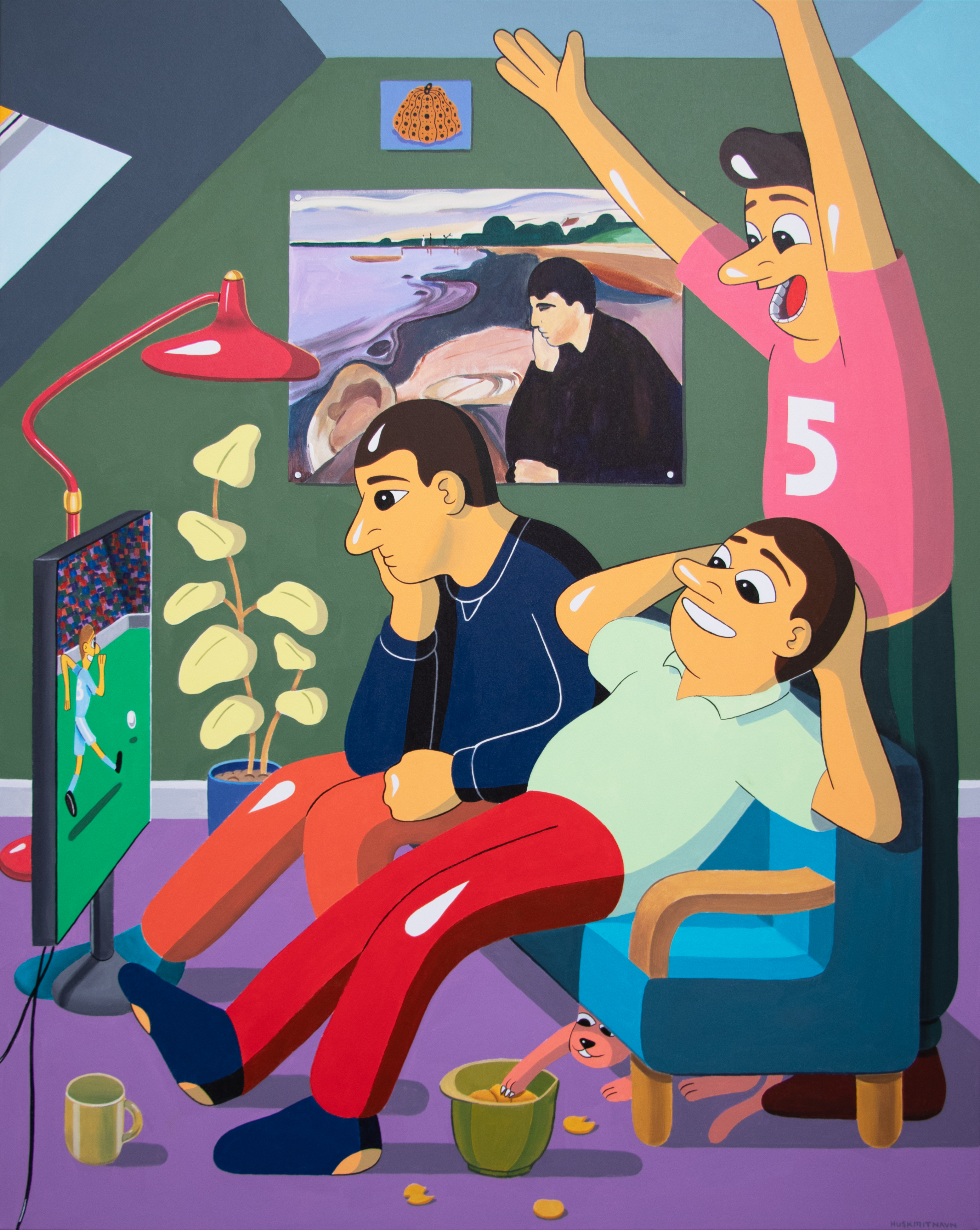 HuskMitNavn, Game Time, 2025, Acryl, 150 x 120 cm. Foto: Charlotte Fogh Gallery