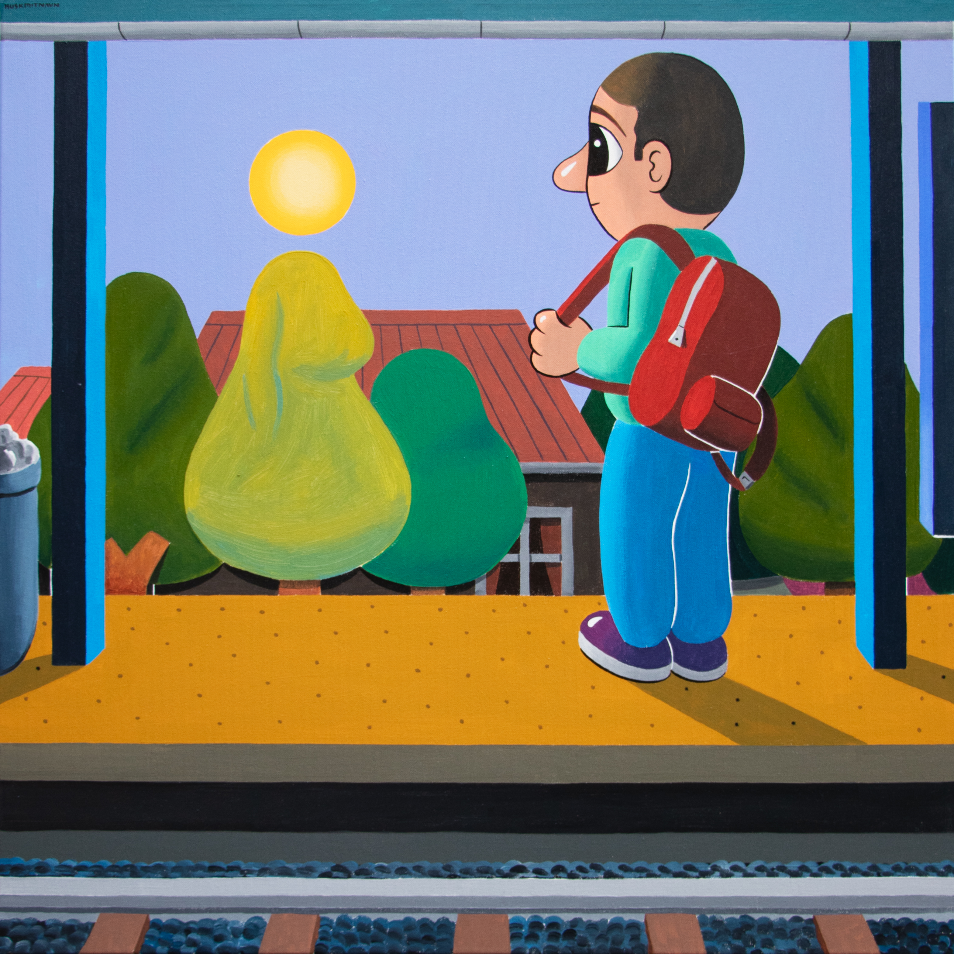 HuskMitNavn The Sun, 2025, Acryl, 80 x 80 cm, Foto: Charlotte Fogh Gallery