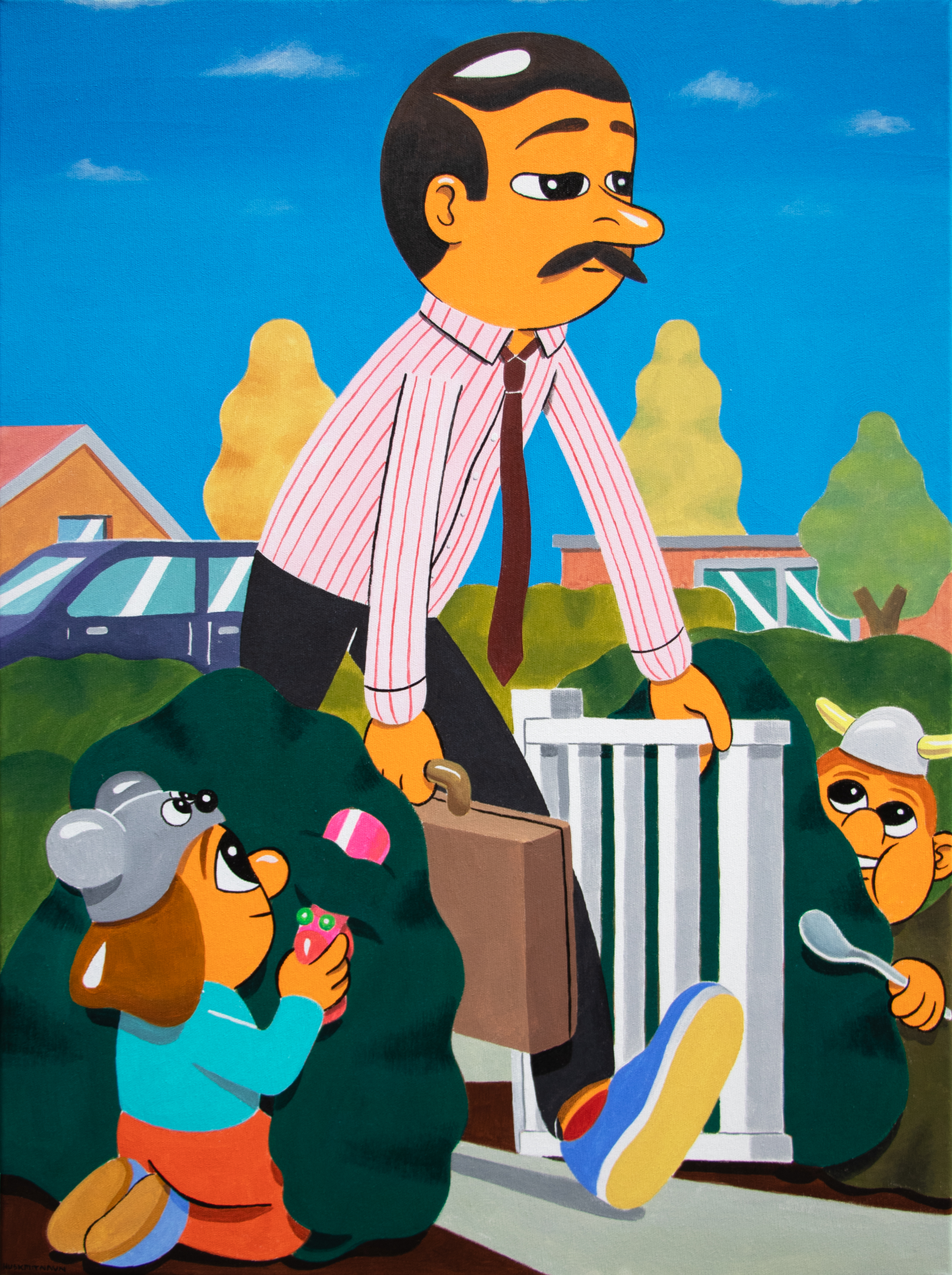 HuskMitNavn, Welcome Home, 2025, Acryl, 80 x 60 cm. Foto: Gallery Charlotte Fogh