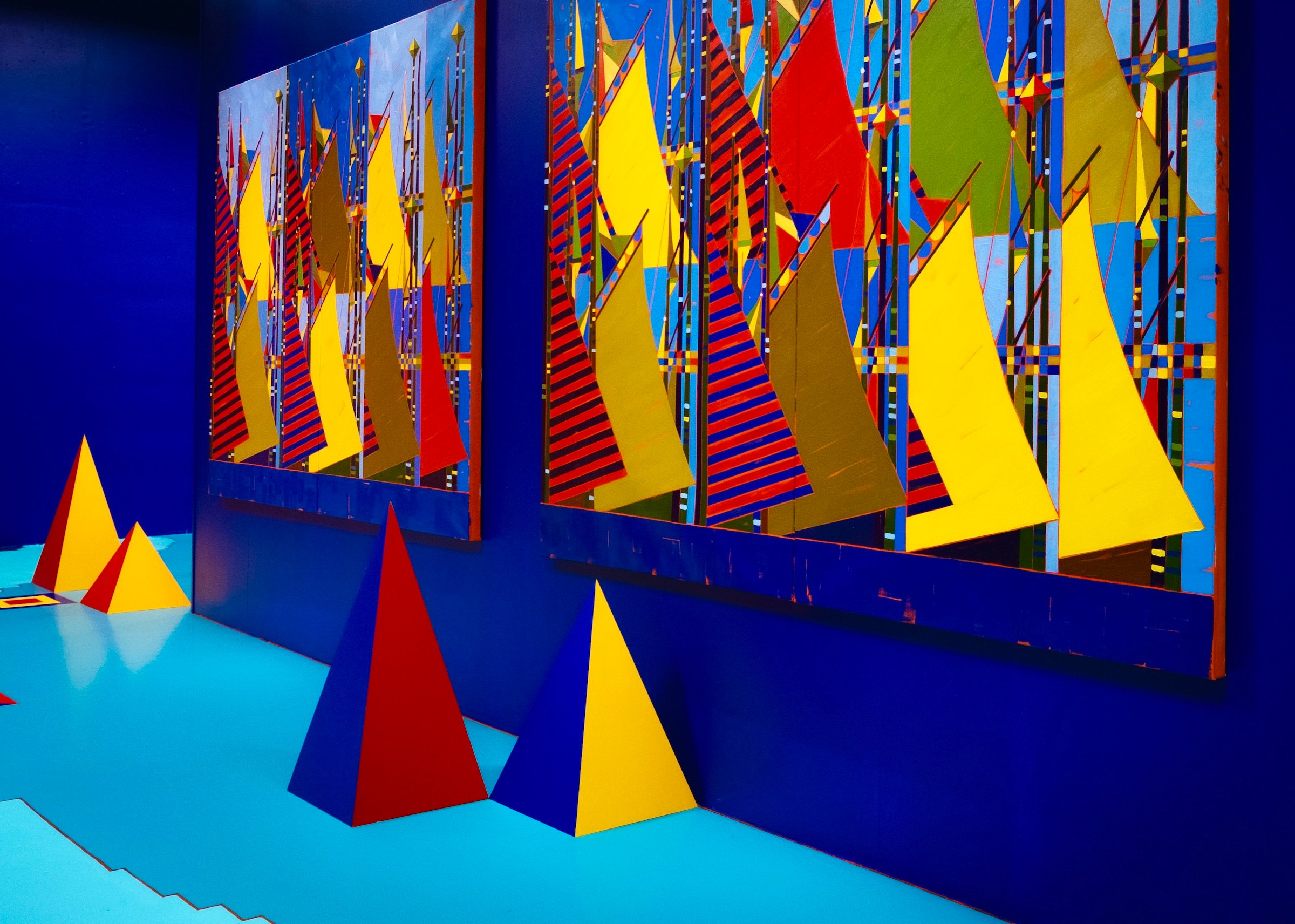 Installationsfoto med Peter Birk, Esbjerg Skibs Mønster I-II, 2025 - foto Marcus Fay