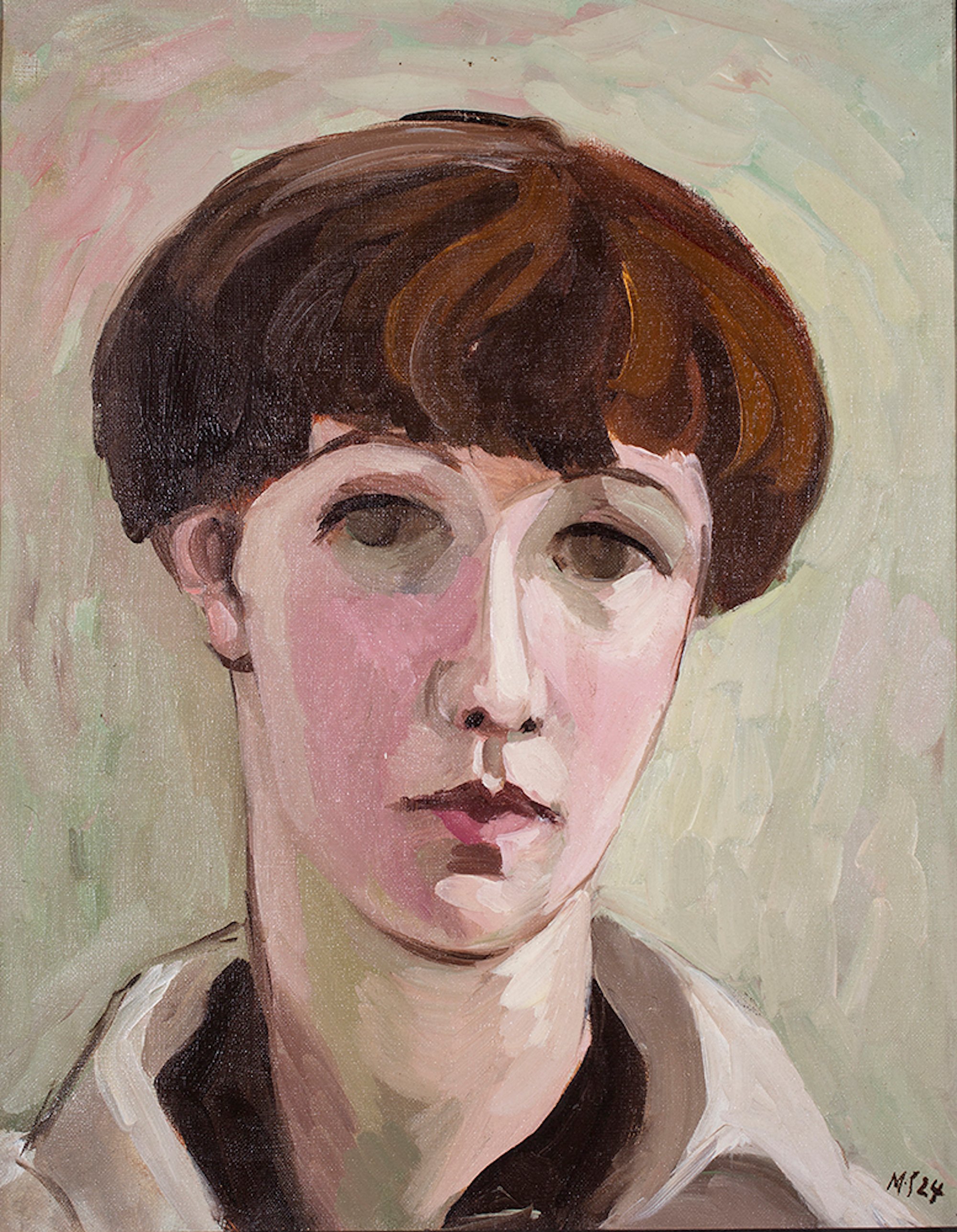 Martel Schwichtenberg (1896–1945), Selvportræt, 1924. Olie på lærred, 45 x 36 cm (billede). Stiftung Schleswig-Holsteinische Landesmuseen Schloss Gottorf