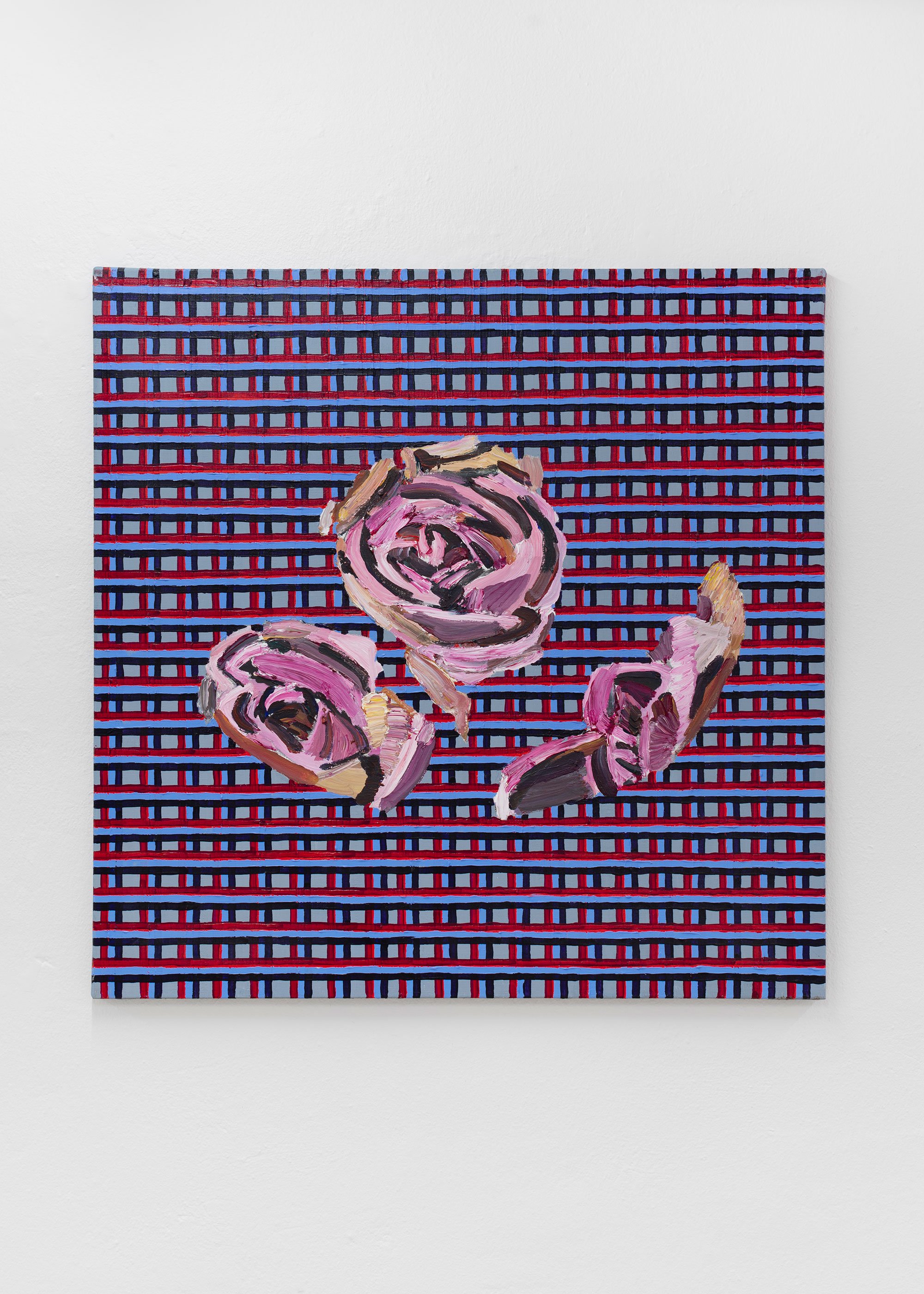 Inge Ellegaard <i>Tre roser på ternet bund</i>, 1999 Sorø Kunstmuseum. Foto Jacob Friis Holm Nielsen