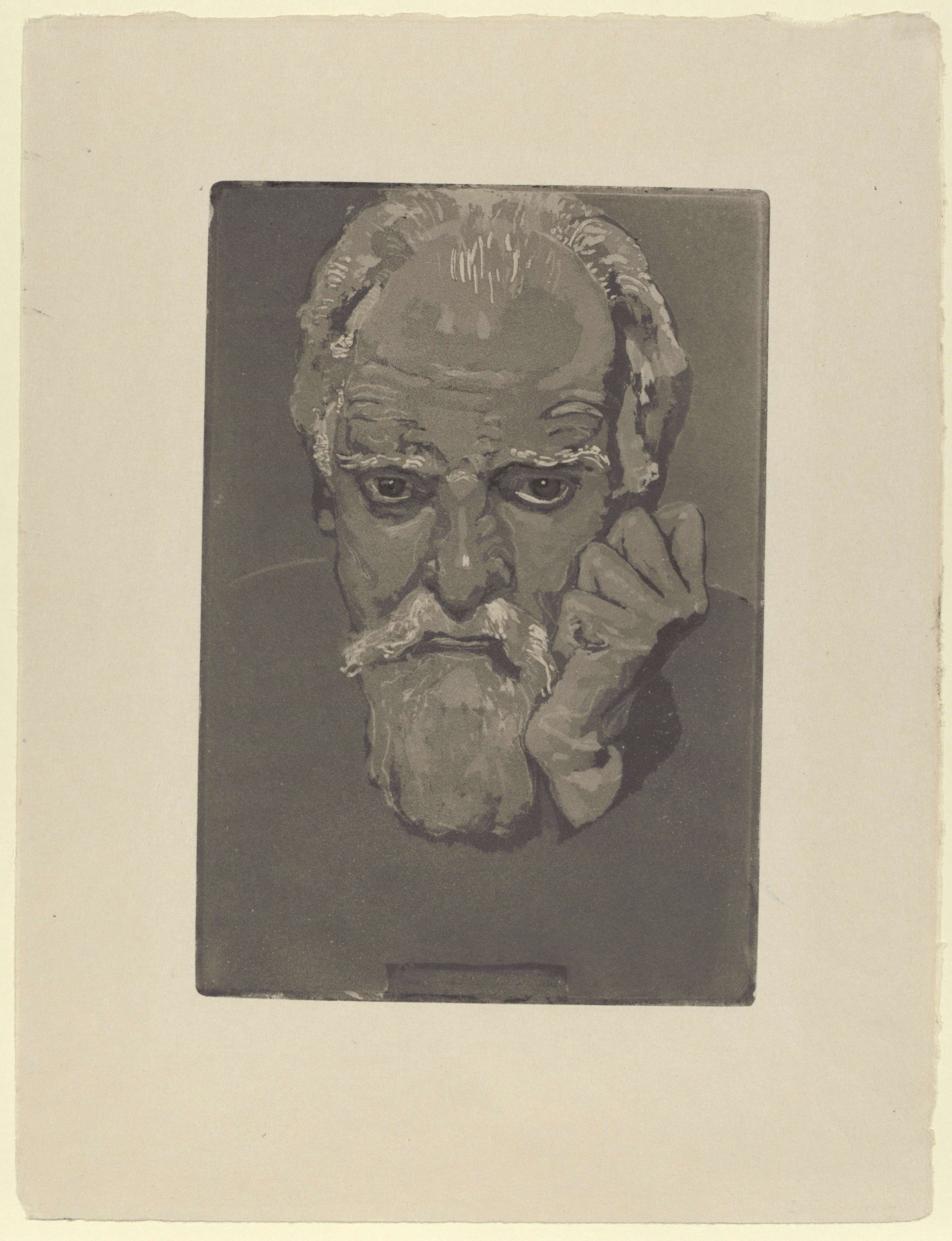 Max Klinger (1857–1920), <i>Selvportræt</i>, u.å.
Radering, akvatinte, 33,8 x 26,0 cm (blad). Kunstfond Dr. Hans-Joachim og Elisabeth Bönsch