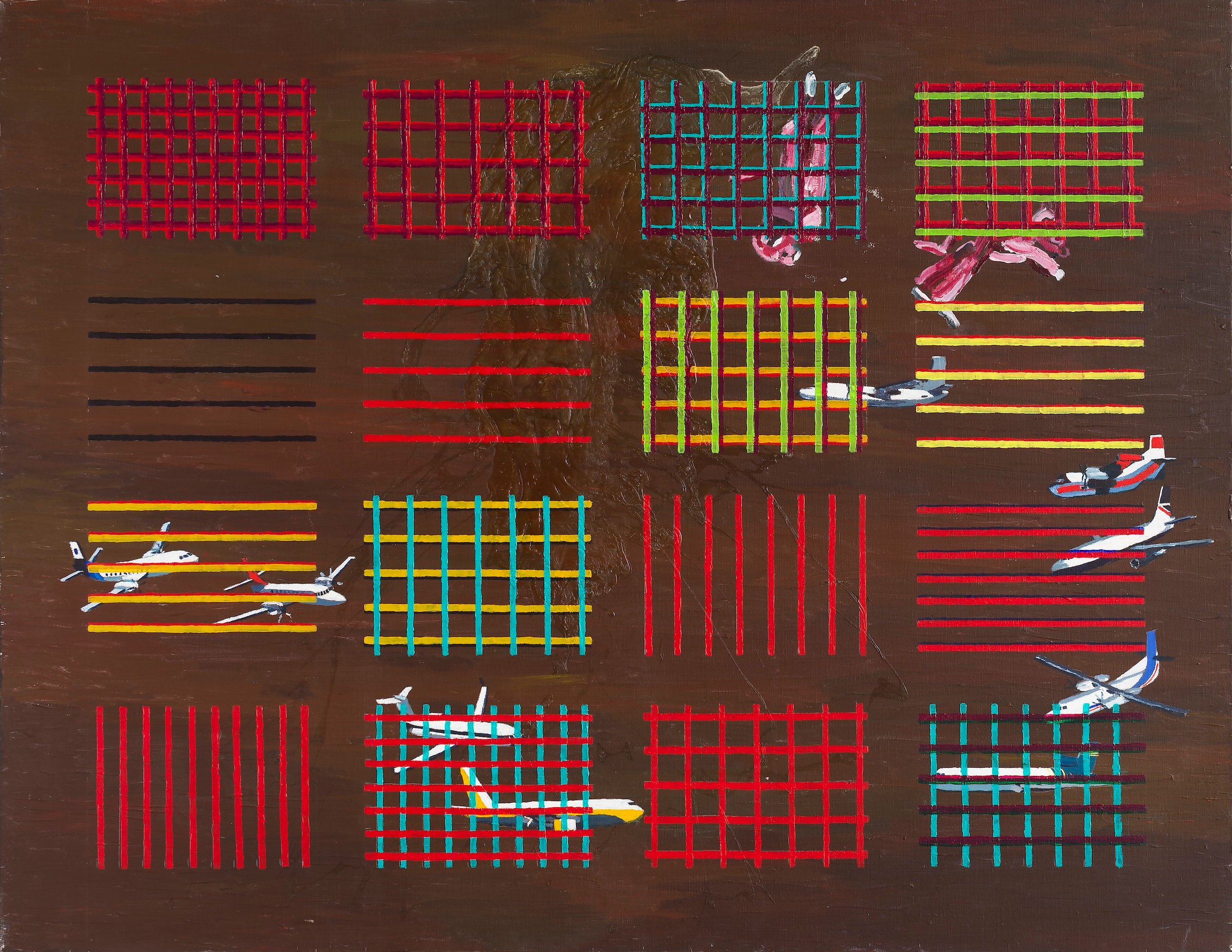 Ni fly på brun bund, 1995/2010. Inge Ellegaard Estate, Galleri Lene Bilgrav. Foto: Jacob Friis-Holm Nielsen