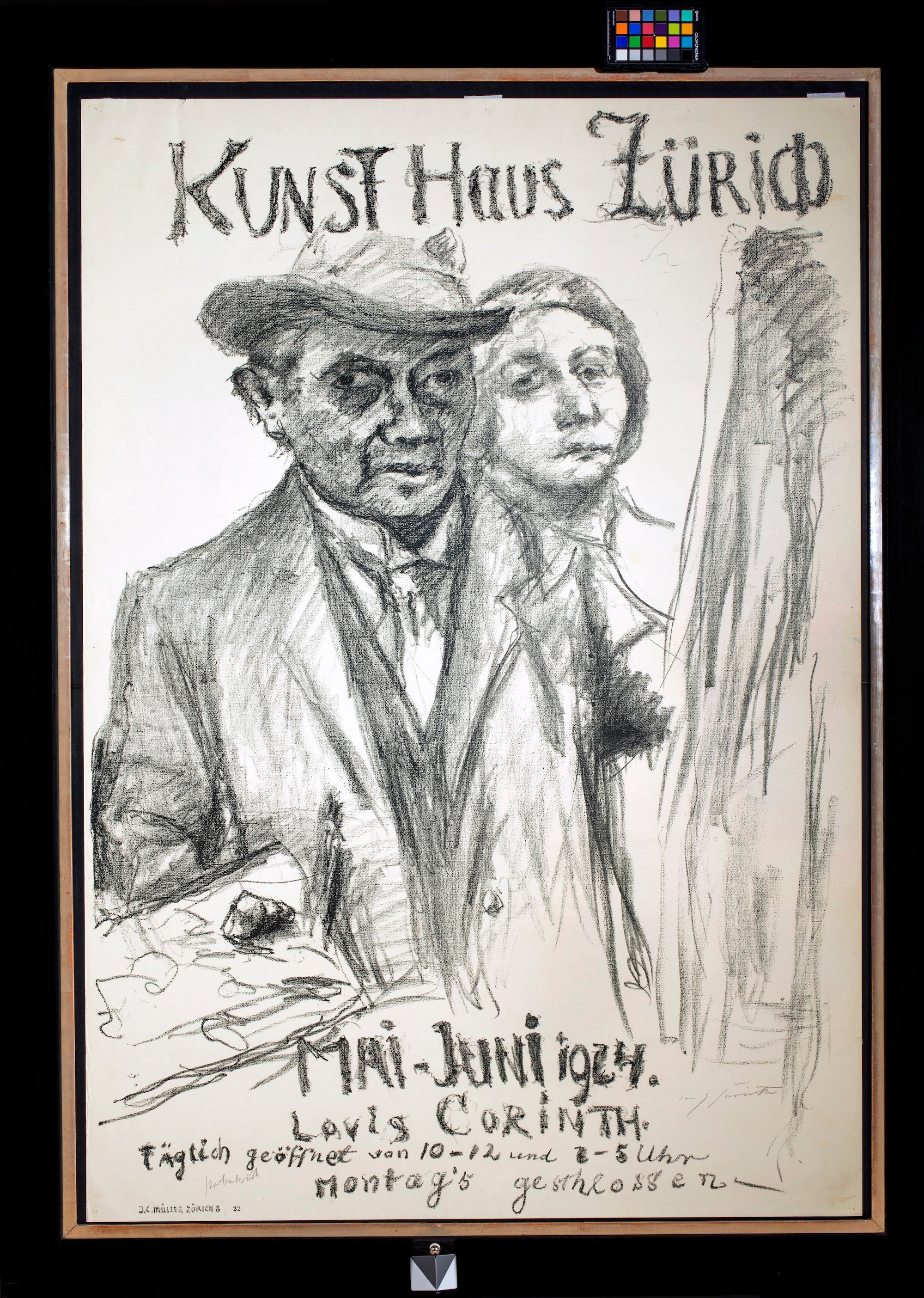 Lovis Corinth (1858–1925), Selvportræt med model, 1924. Litografi, 130,2 x 90,4 cm (blad). Kunstfond Dr. Hans-Joachim og Elisabeth Bönsch