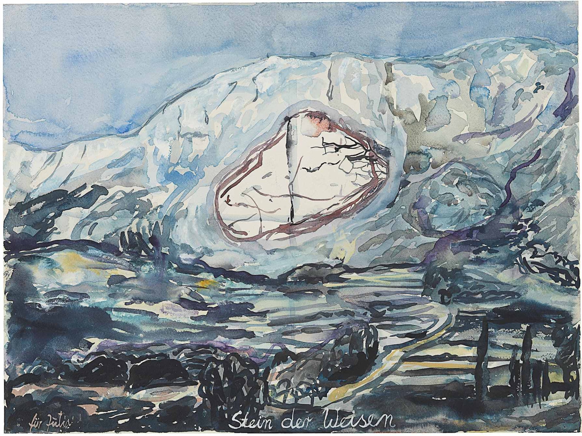 Anselm Kiefer, De Vises Sten - til Julia, akvarel på papir, 1972, © Anselm Kiefer, Photocredit Friedrich Rosenstiel, Köln