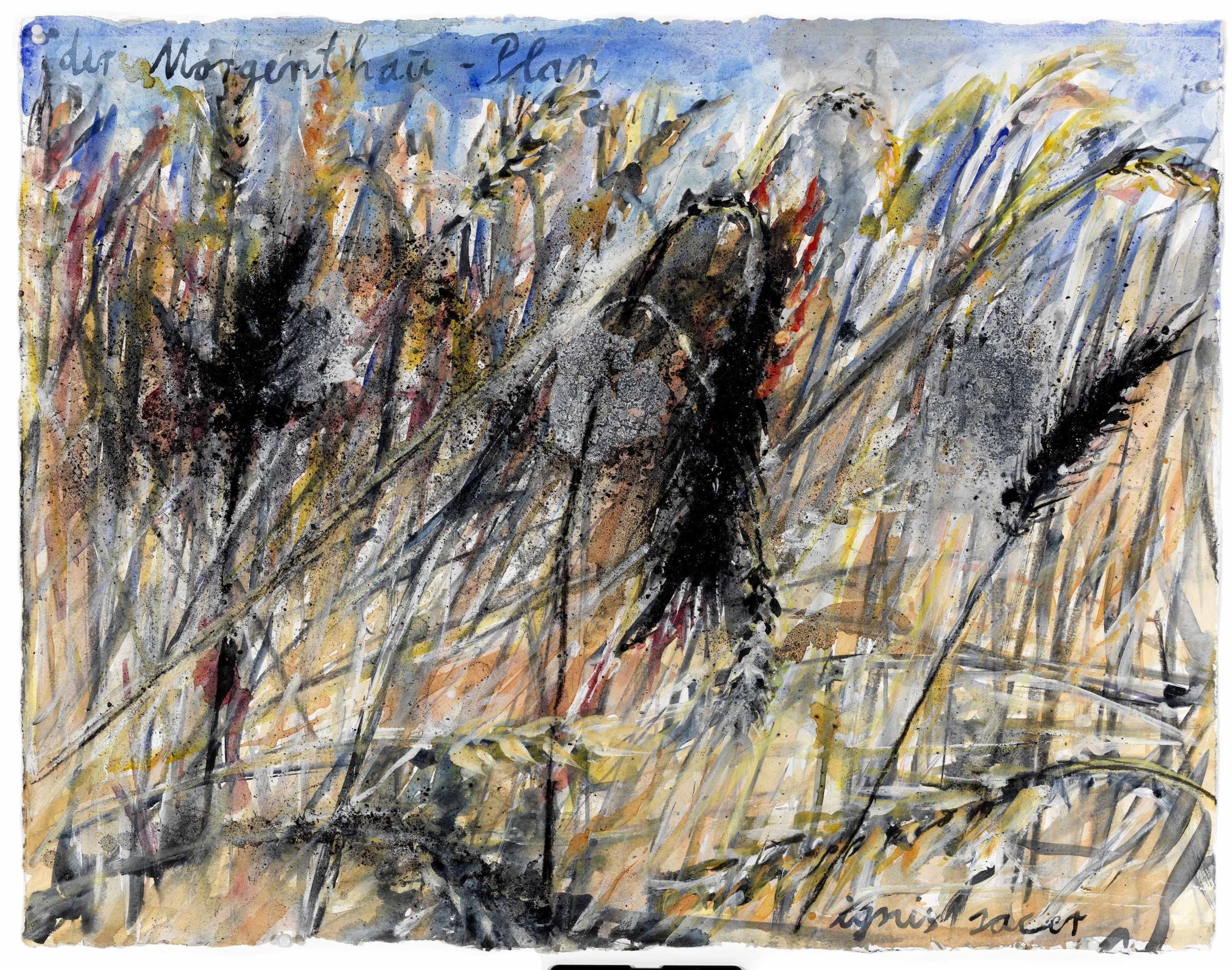 Anselm Kiefer, <i>Morgenthau-planen</i>, akvarel på papier, 2016, © Anselm Kiefer, Courtesy Galerie Bastian, Berlin, Photocredit Georges Poncet, Paris