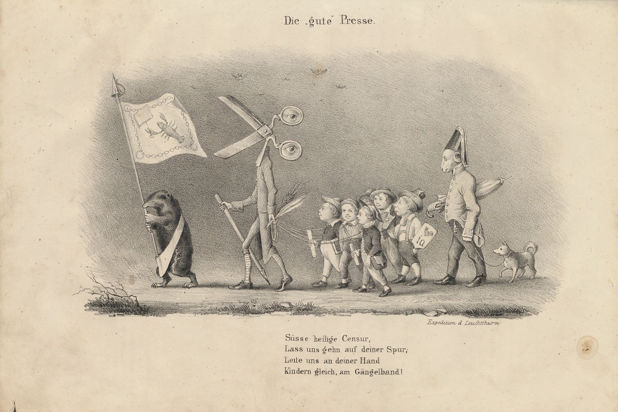 Anonym, <i>Die ’gute’ presse (Den ’gode’ presse) </i>, 1847. Foto: Staatsbibliothek zu Berlin 