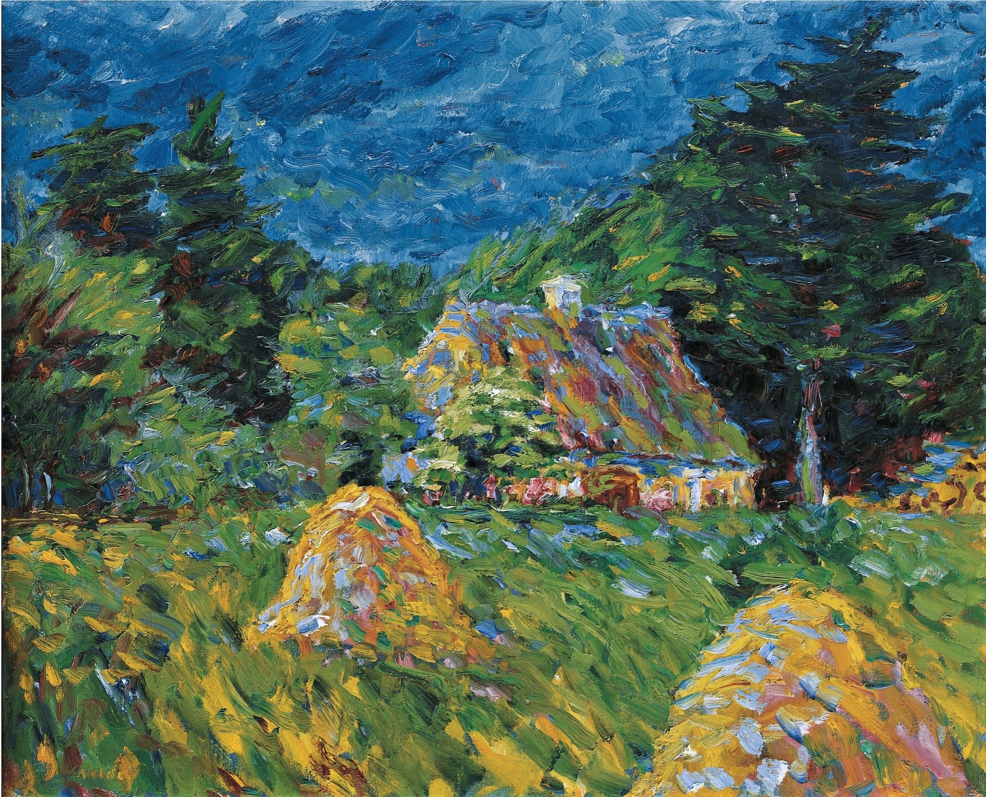Emil Nolde, Haus am Walde, 1908, Gemälde, © Nolde Stiftung Seebüll