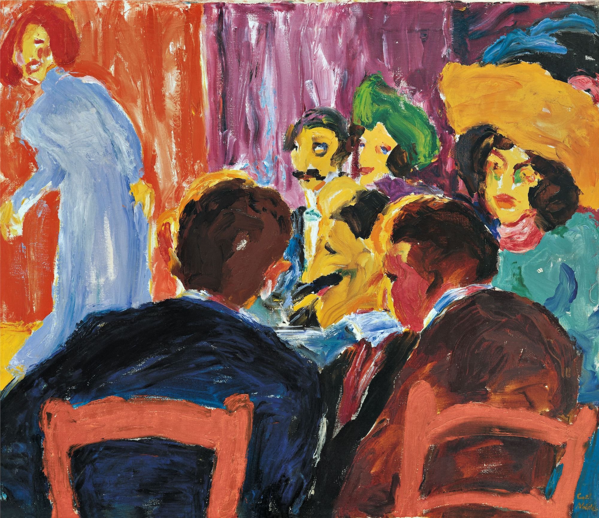 Emil Nolde, <i>Publikum im Cabaret</i>, 1911, Gemälde, © Nolde Stiftung Seebüll