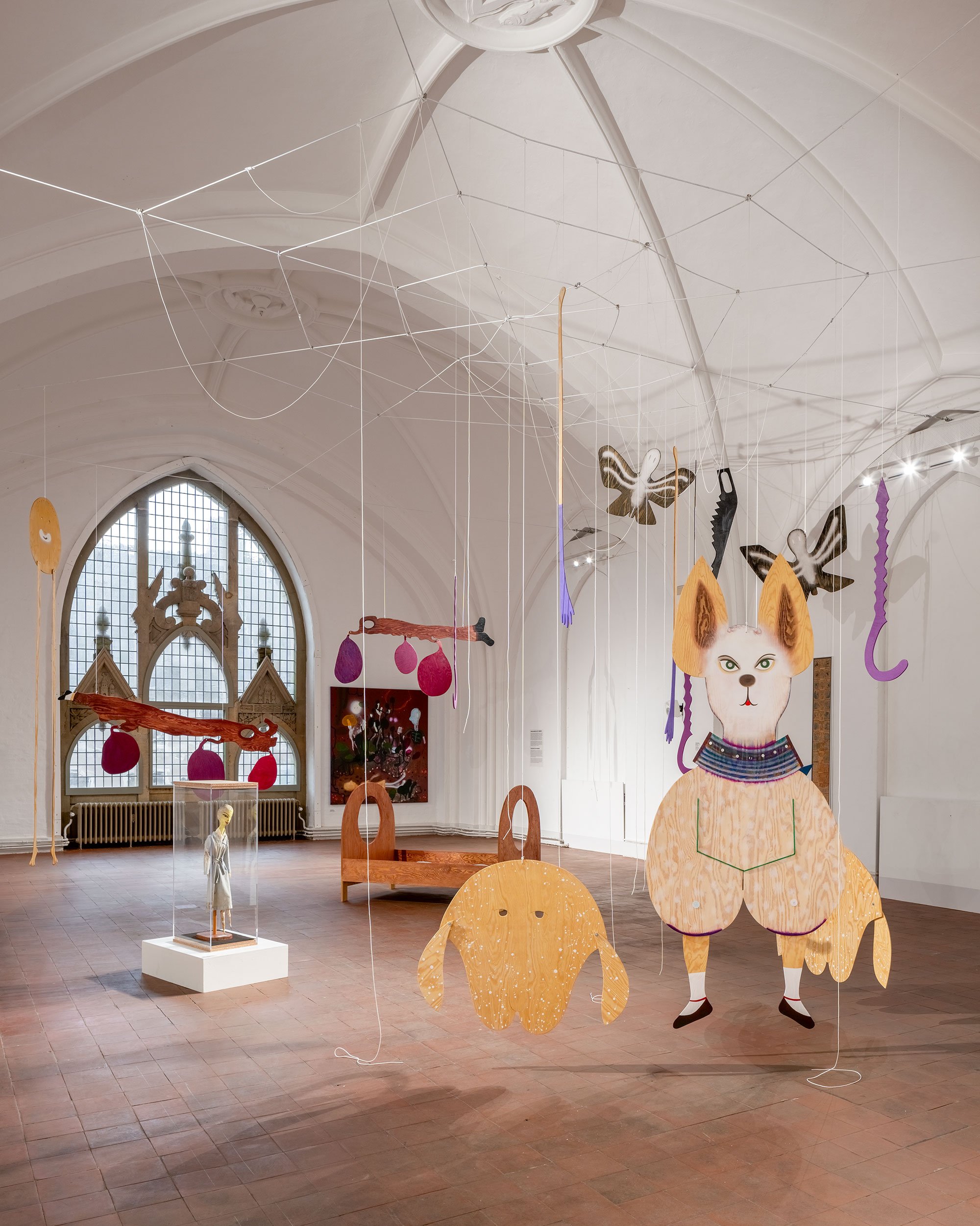 Udstillingsfoto af En sky er en pige er en dreng er en kat Nikolaj Kunsthal. Foto: David Stjernholm