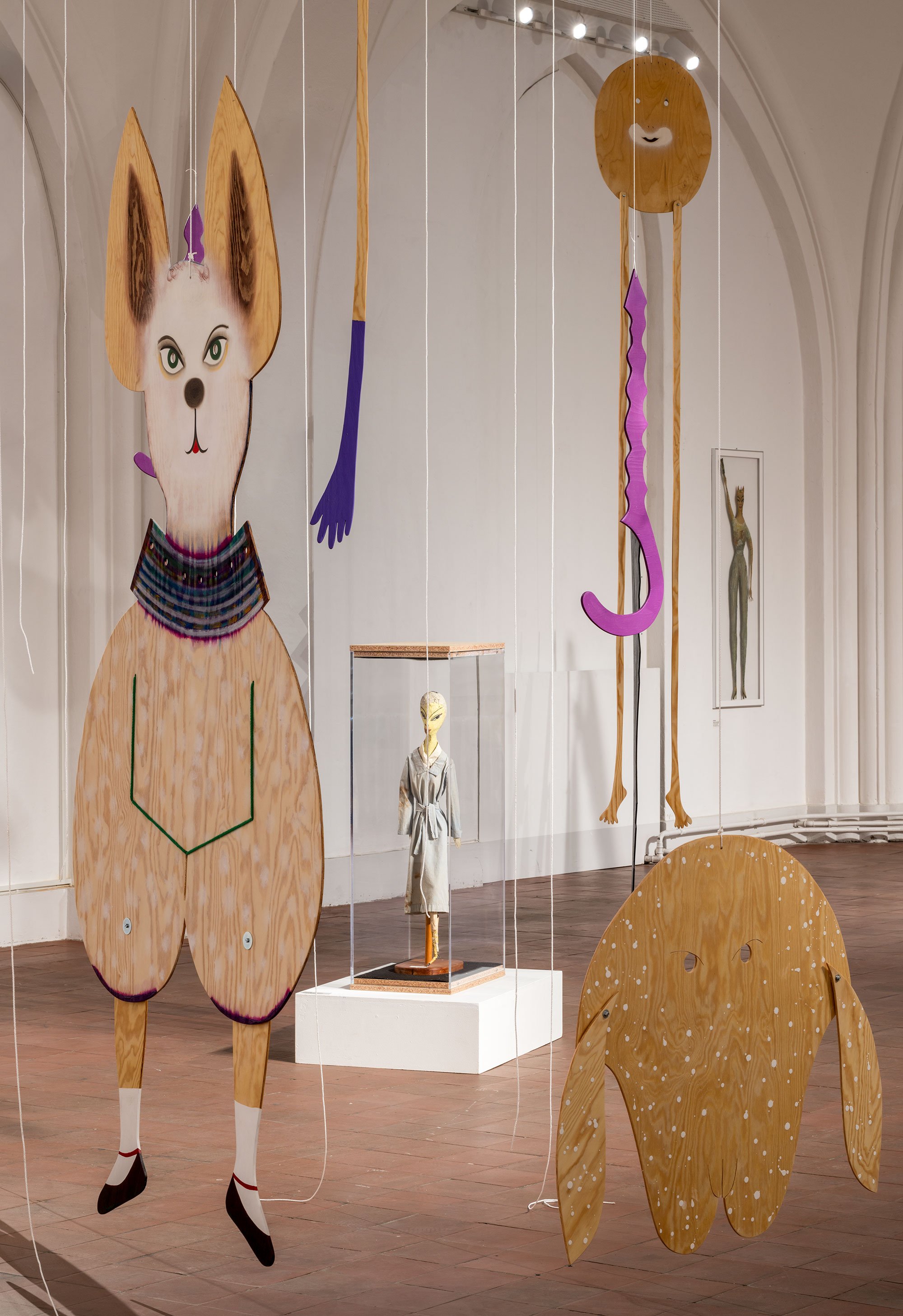 Udstillingsfoto af <i>En sky er en pige er en dreng er en kat</i> Nikolaj Kunsthal. Foto: David Stjernholm