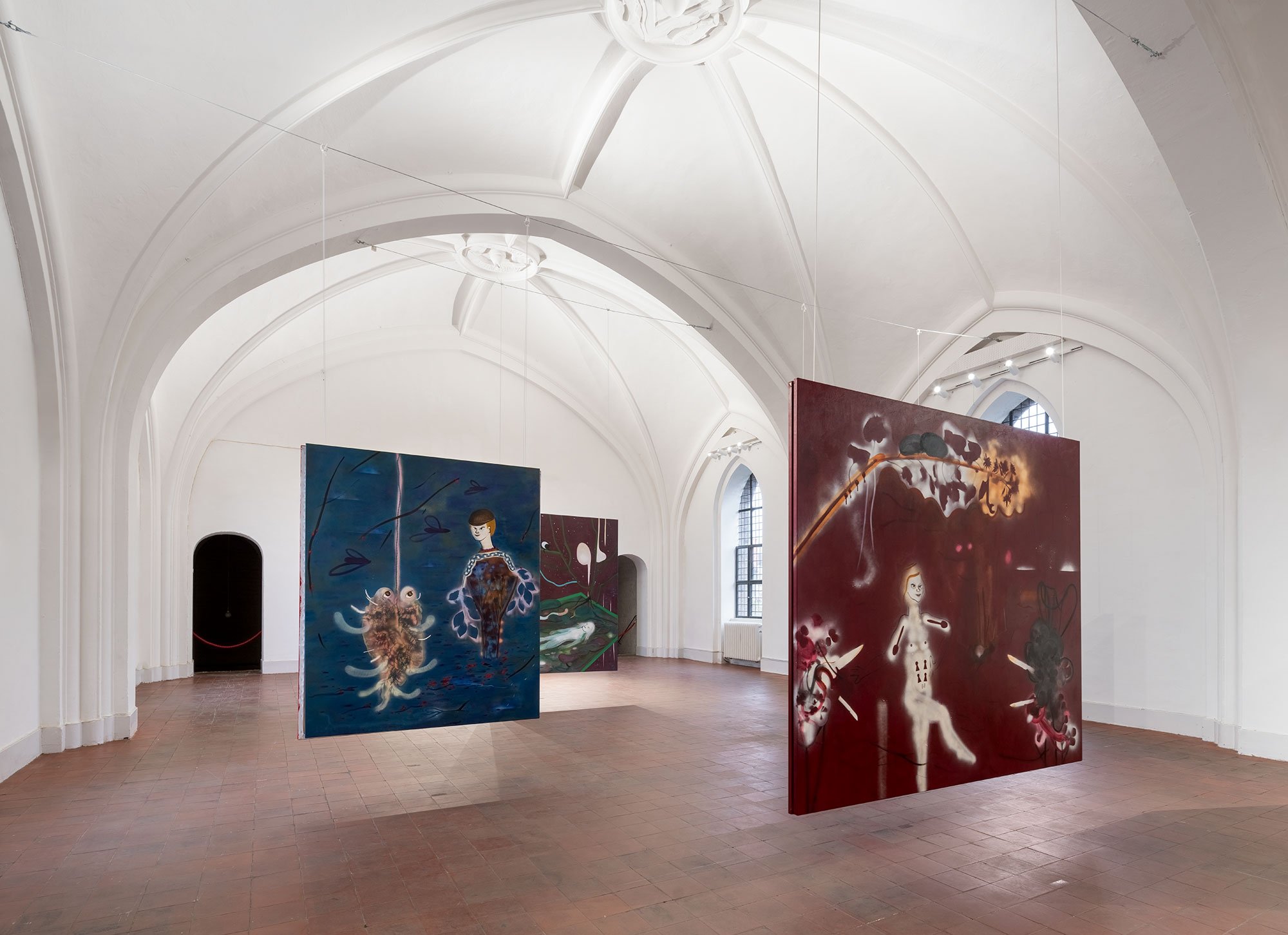 Udstillingsfoto af <i>En sky er en pige er en dreng er en kat</i> Nikolaj Kunsthal. Foto: David Stjernholm