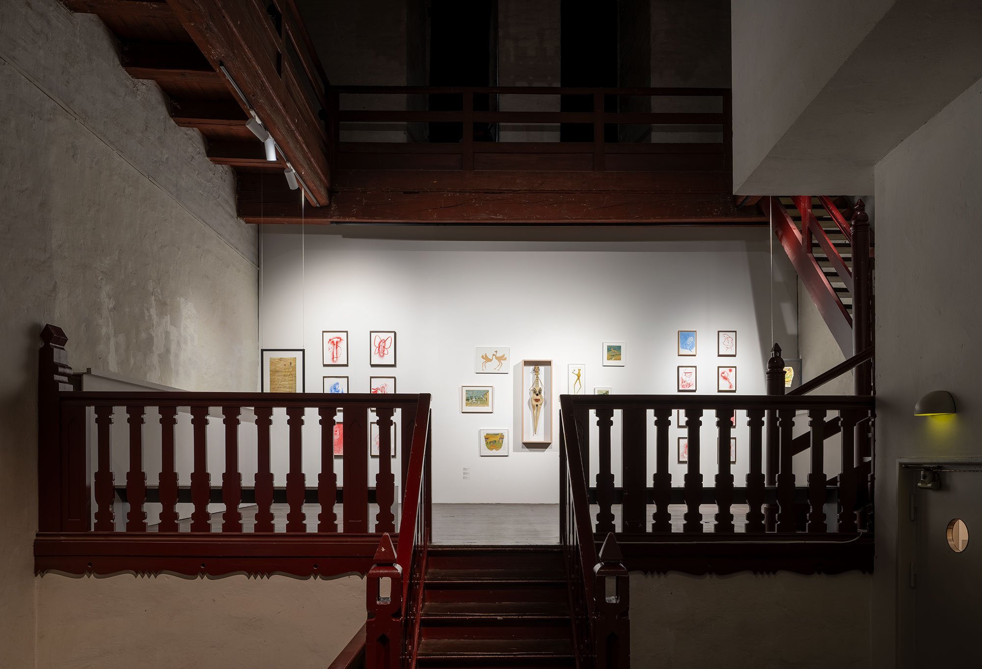 Udstillingsfoto af En sky er en pige er en dreng er en kat Nikolaj Kunsthal. Foto: David Stjernholm