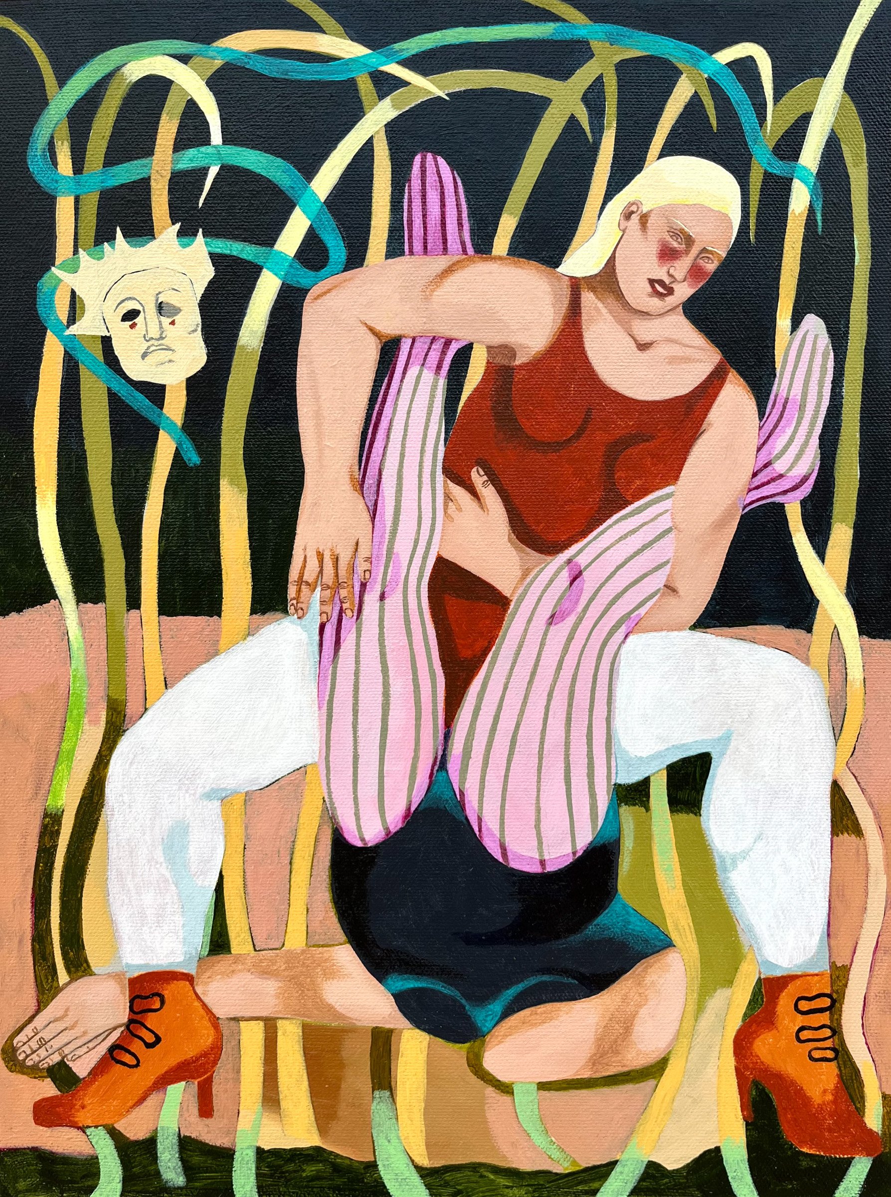 ISABELLA VELLA Girl Fight, 2025 Acrylic on canvas 40 x 30 cm