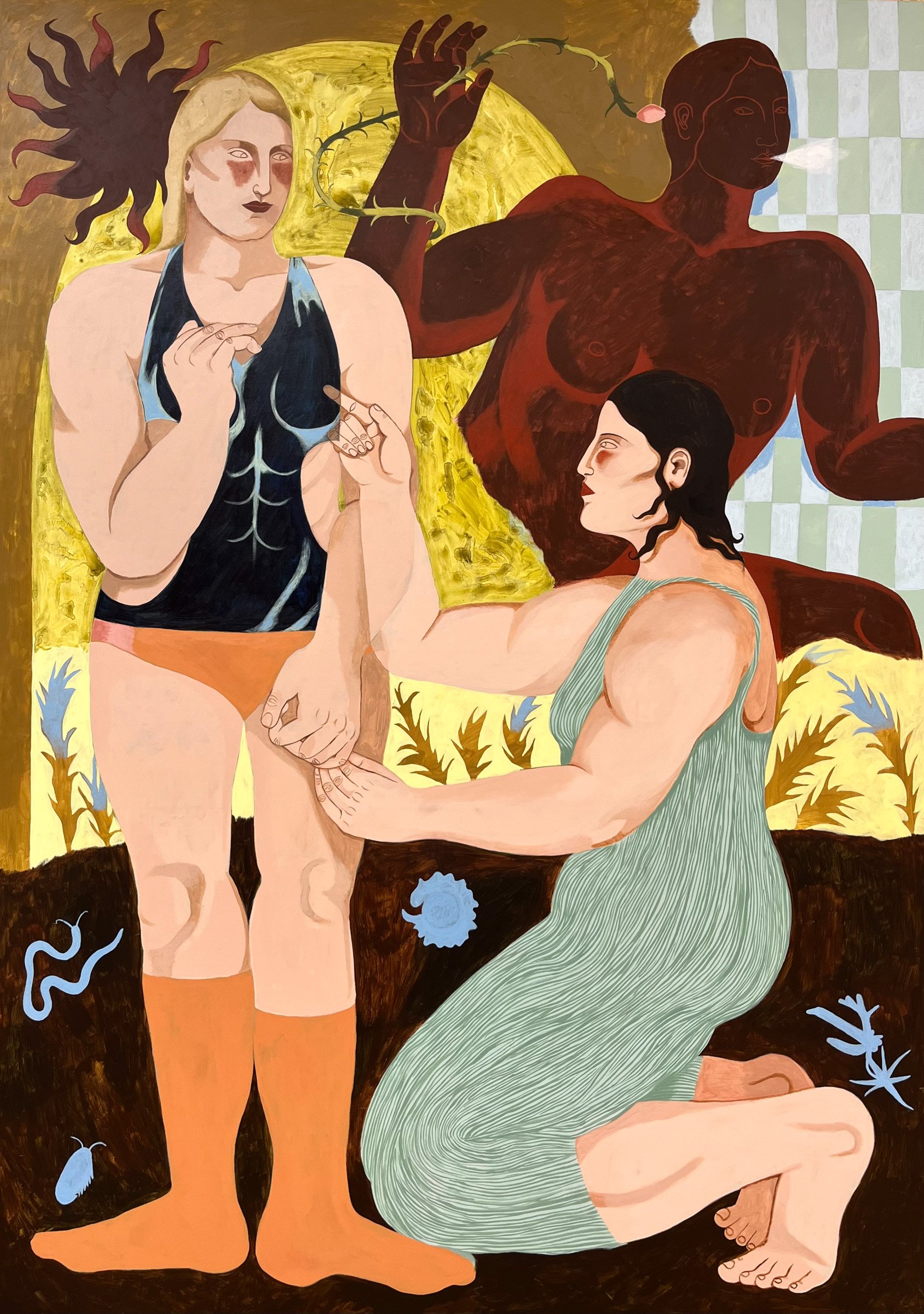 ISABELLA VELLA. <i>Flirting in the Mud</i>, 2025 Acrylic on canvas. 170 x 120 cm