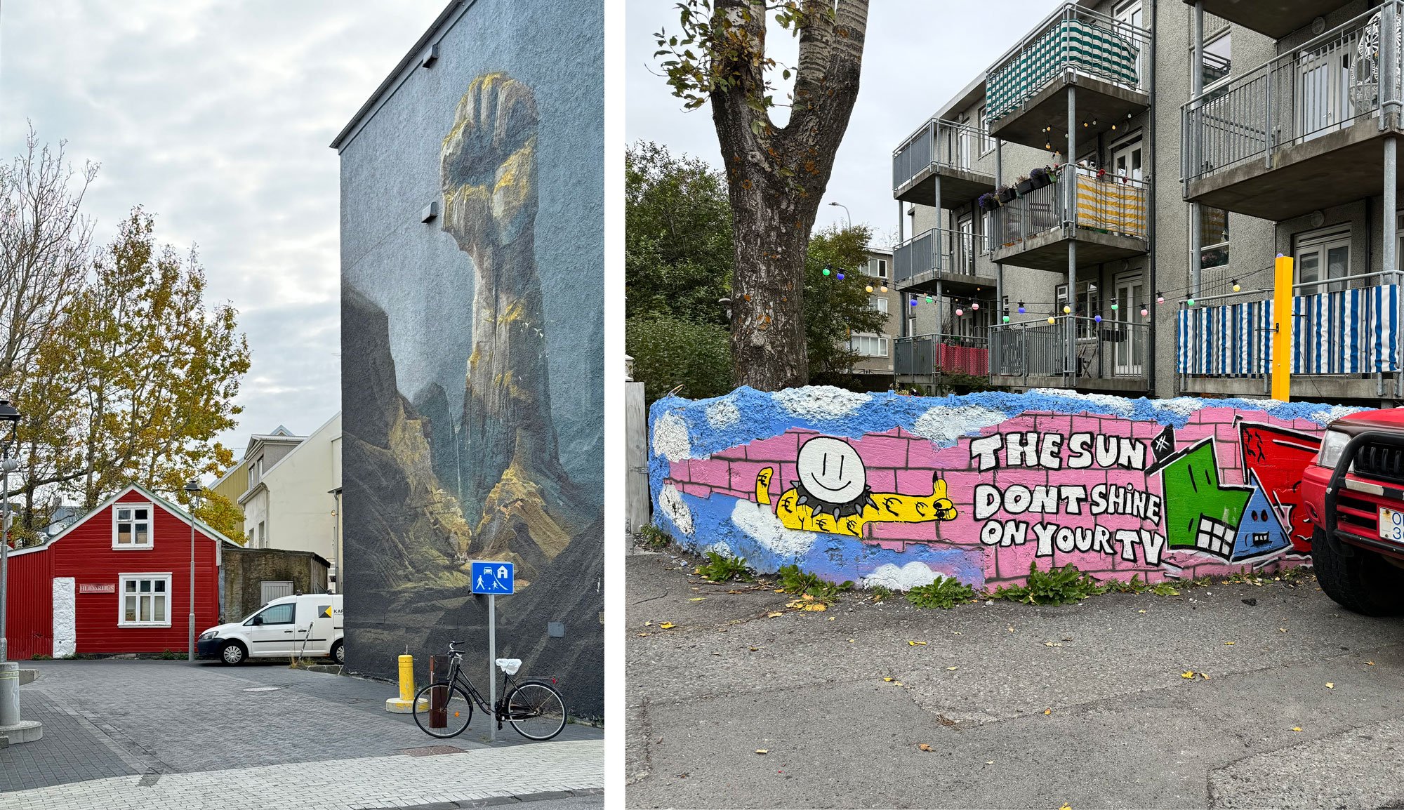 Reykjavik er rig på både graffiti og gavlmalerier. Foto: Jan Falk Borup