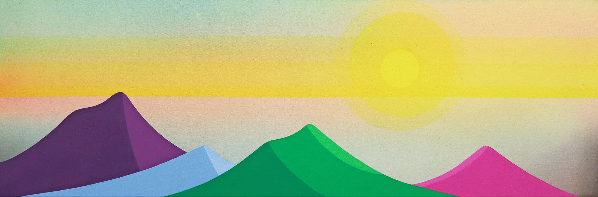 Eske Kath <i>No Title / Horizon 2 </i>, 2024. Akryl og japansk blæk på lærred. 40 x 120 cm. Foto: Charlotte Fogh Gallery