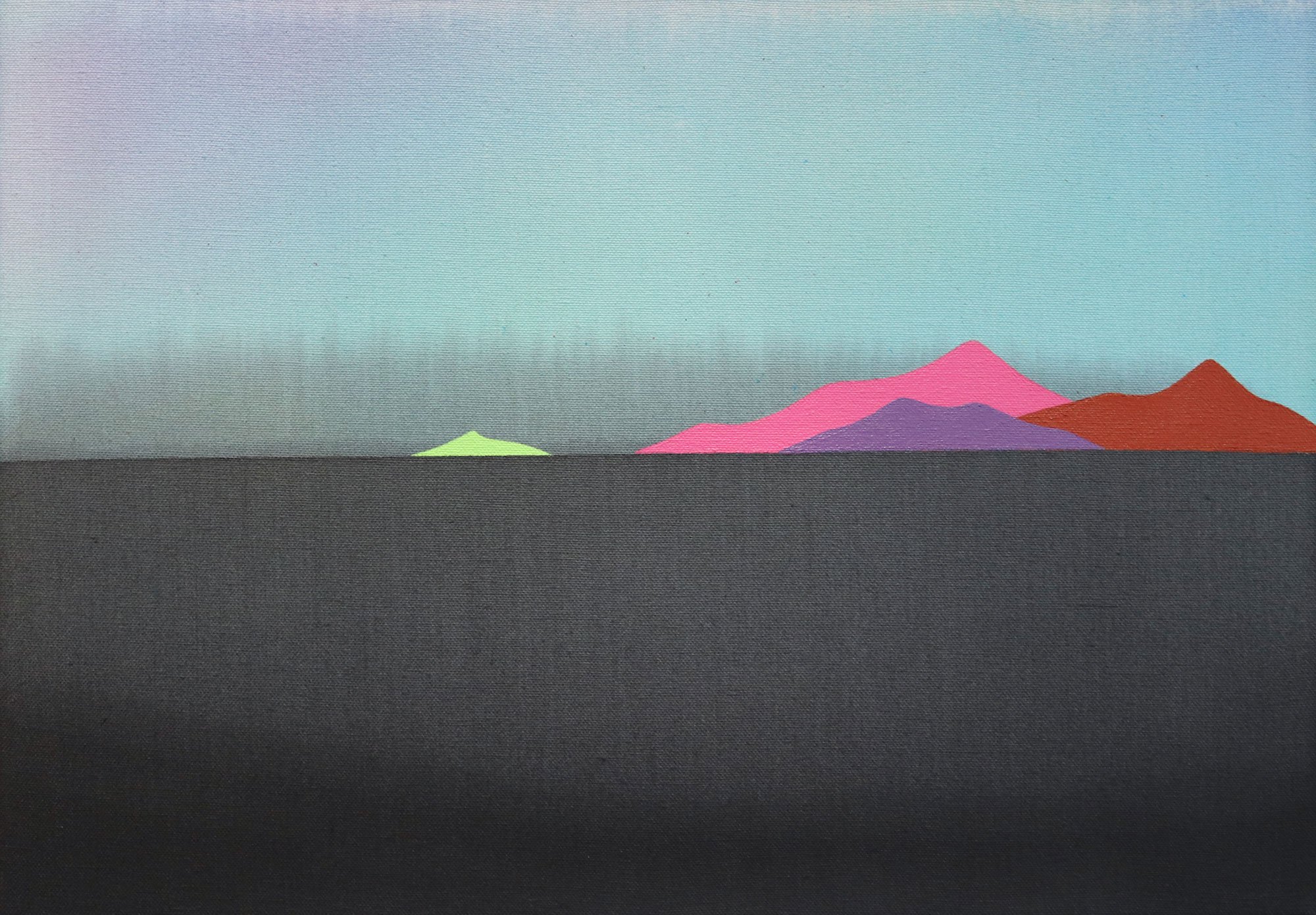 Eske Kath No Title / Horizon I , 2024. Akryl og japansk blæk på lærred. 35 x 50 cm. Foto: Charlotte Fogh Gallery