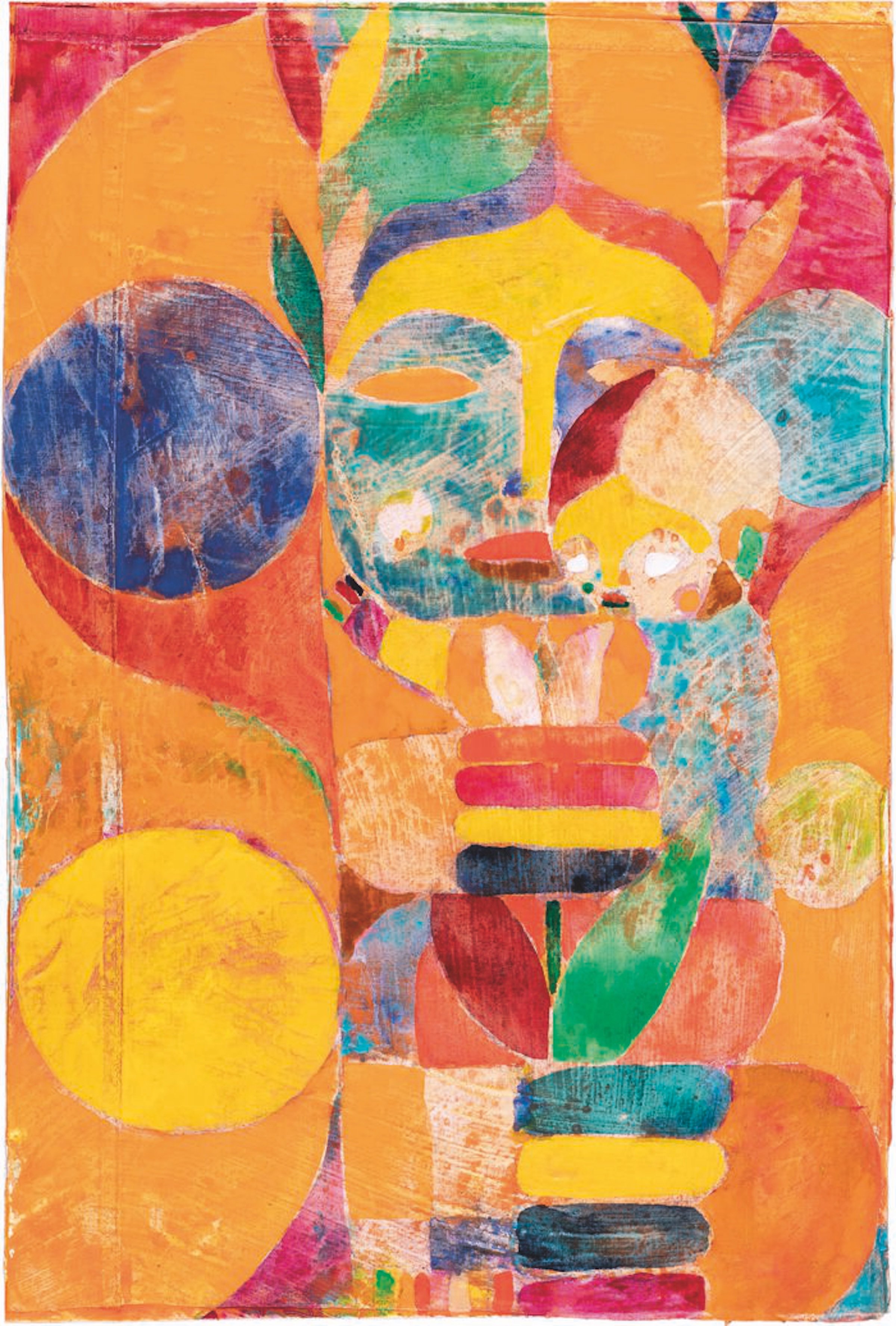 dea madonna med tulipan (sommer), 2021, pastel, acrylic and bed linen on card board, 56 x 41 cm, photo Anders Sune Berg