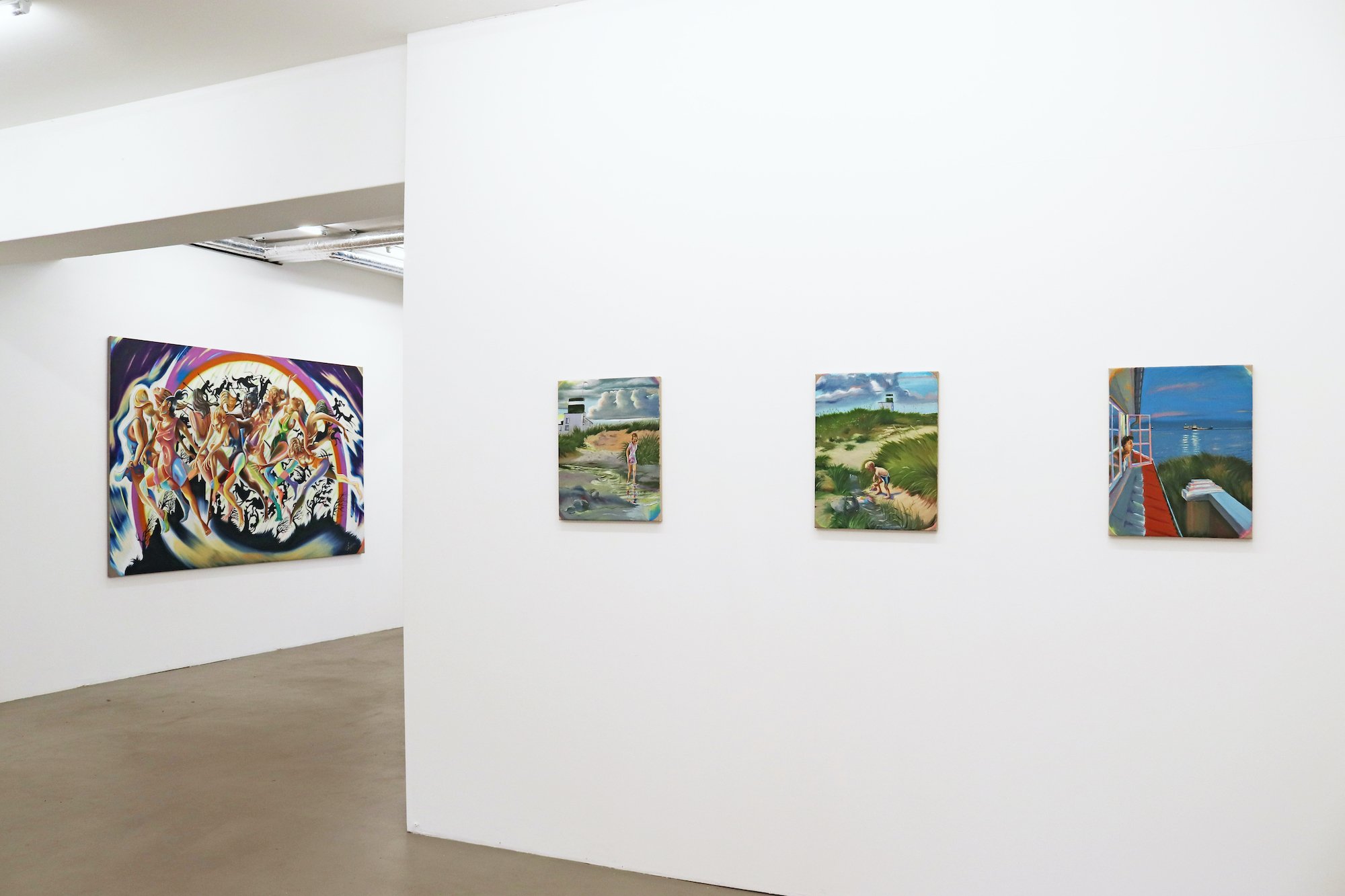 Udstillingsfoto af Martin Bigums udstilling <i>Boblerne (og brandmanden!) i bækken</i>. Foto: Charlotte Fogh Gallery