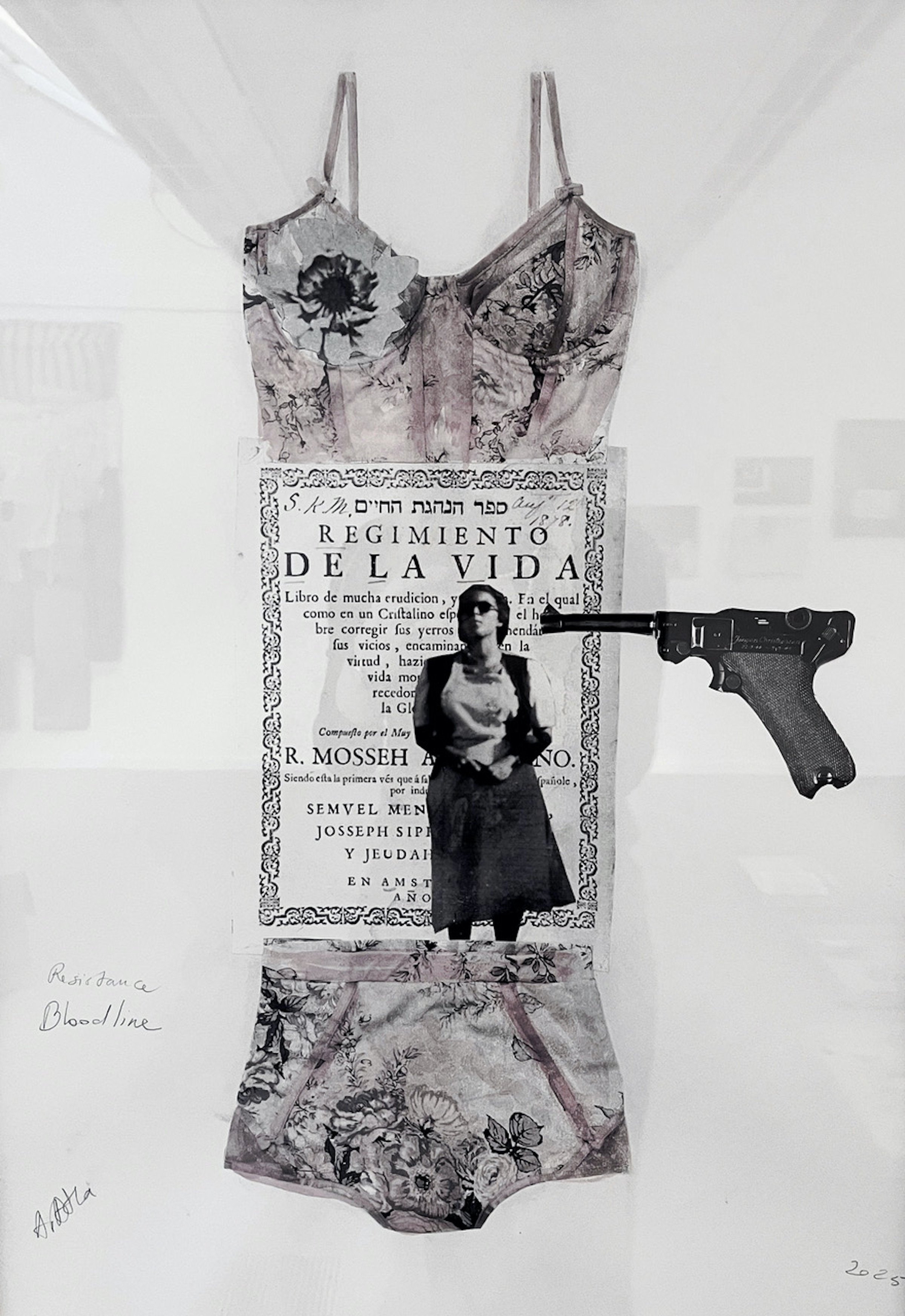 My Bloodline of Resistance, Travel, Books and Perfume Collage på papir (2025) Augusta Atla