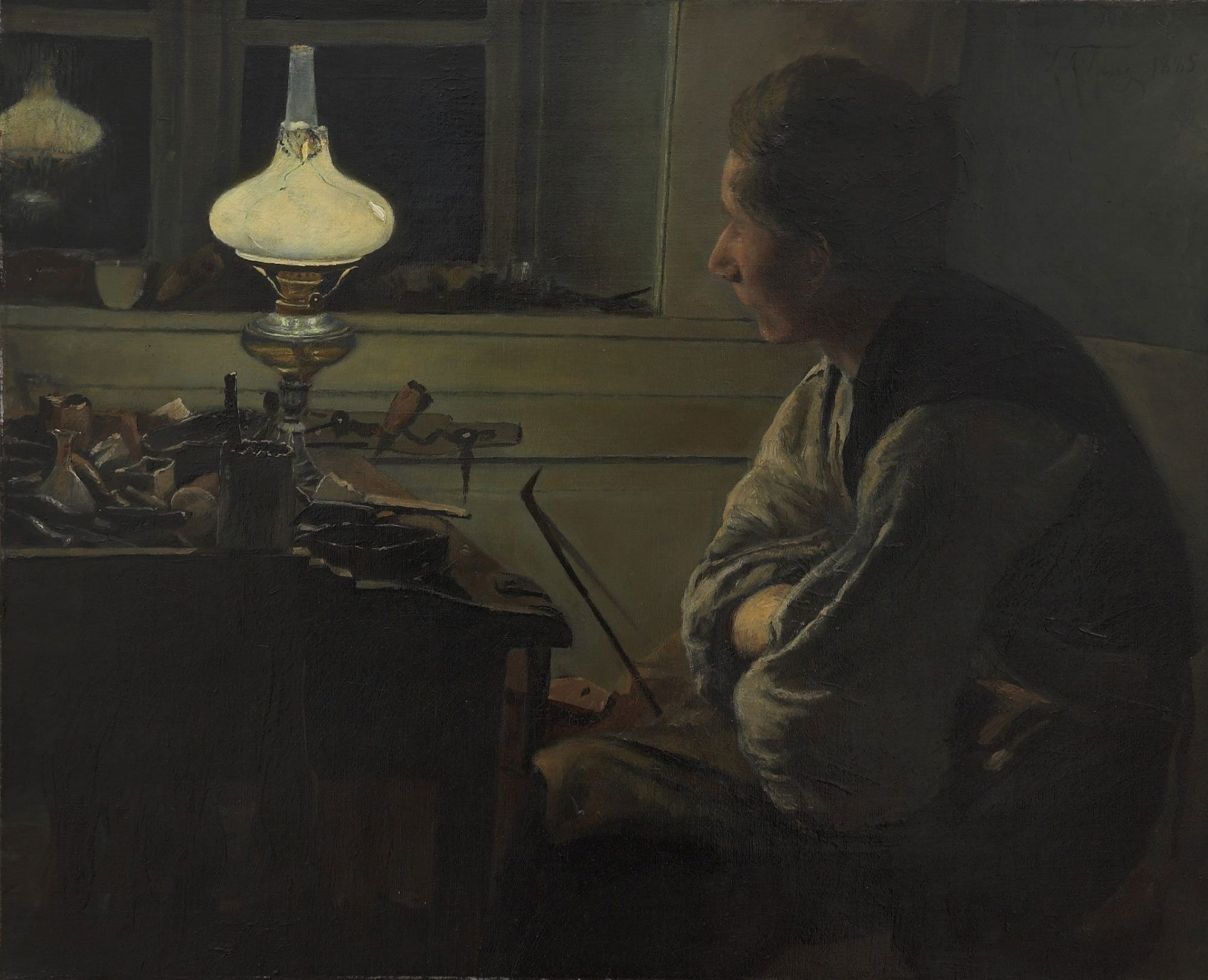 L.A. Ring, <i>En skomager</i>, 1885, Olie på lærred, Randers Kunstmuseum. Foto: Randers Kunstmuseum
