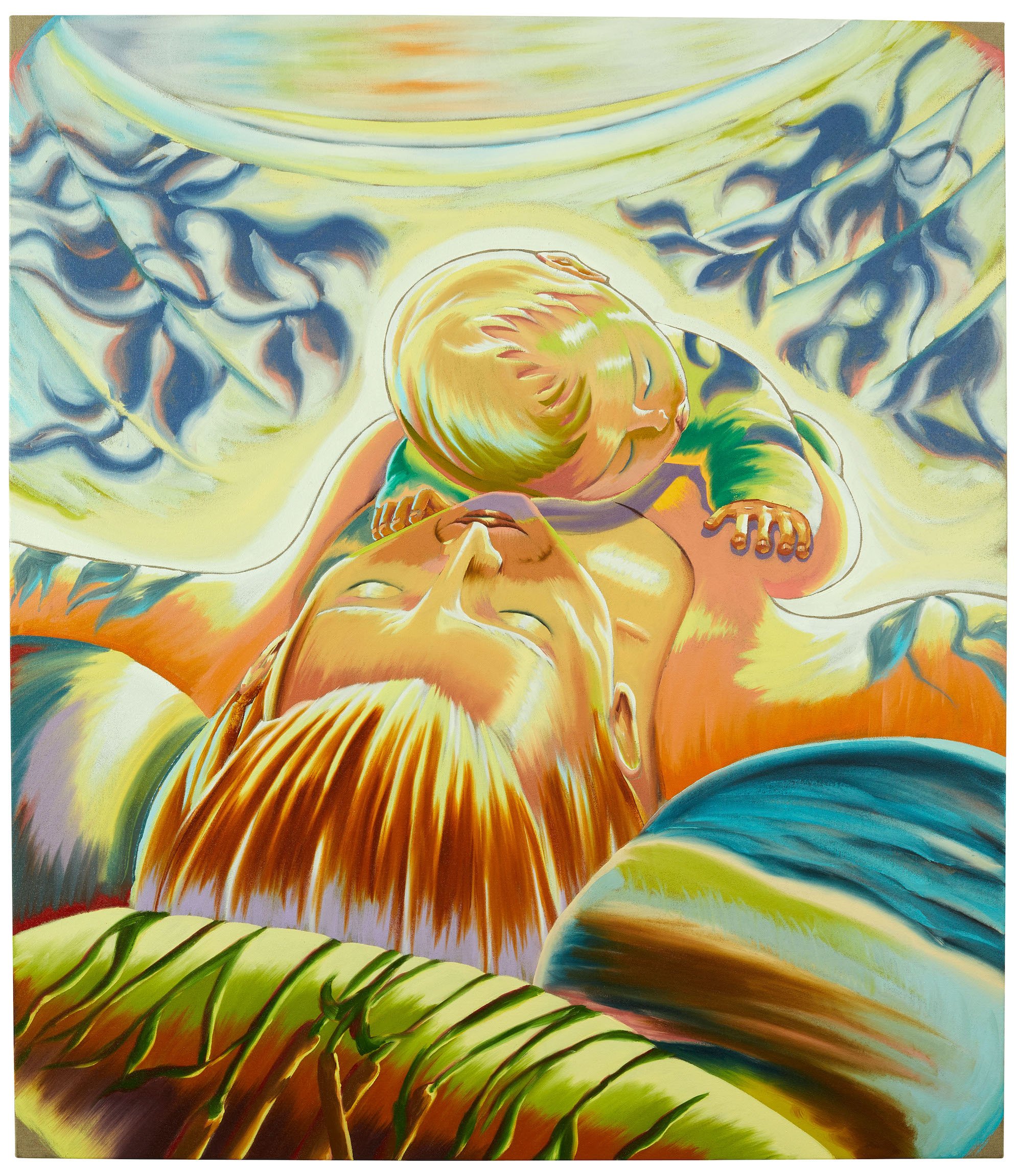 Martin Bigum, <i>Bælg / Bellow</i>, 2024. Oil on canvas 140 x 120 cm. Foto: Peter Christian Christensen