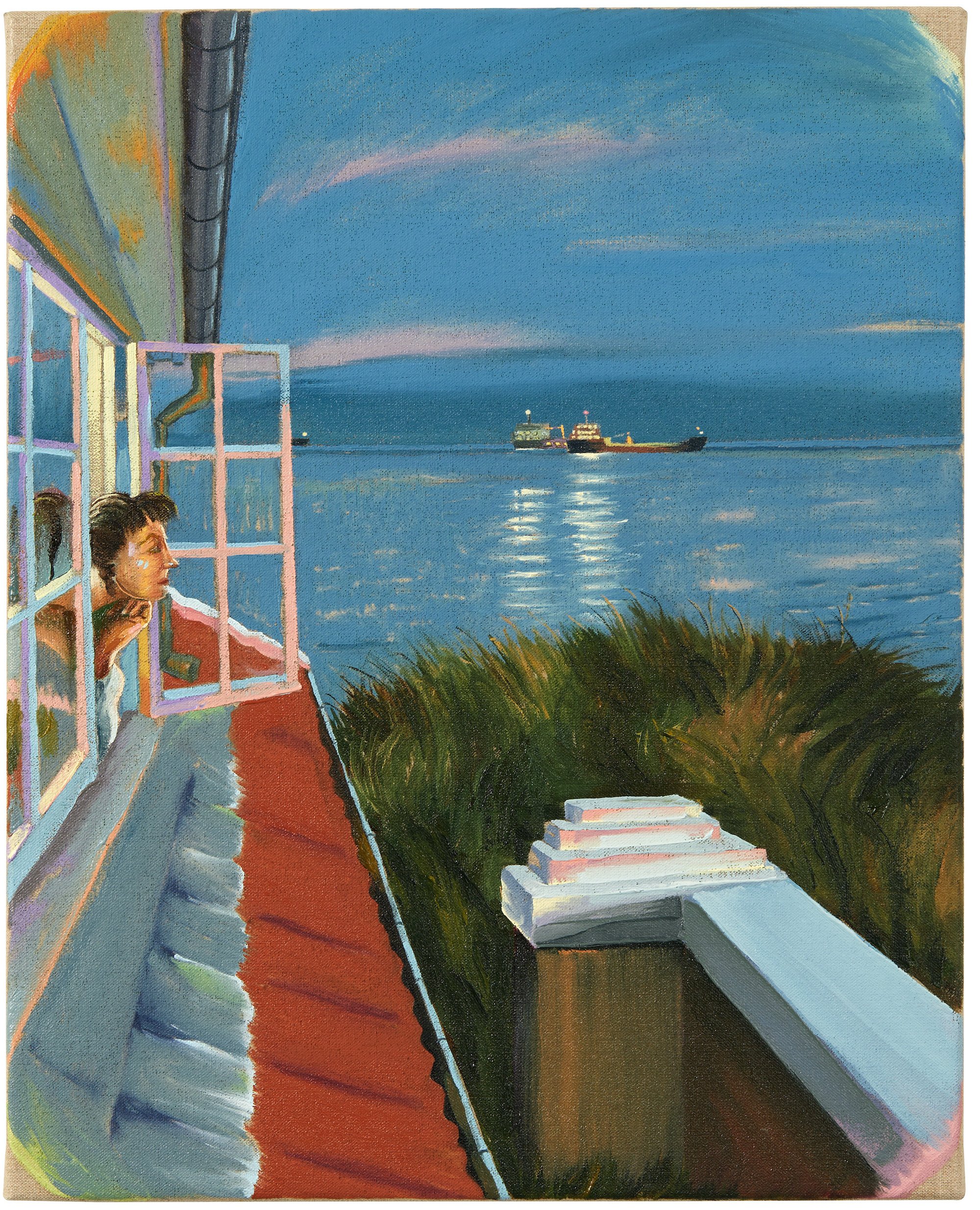 Martin Bigum, <i>Fra Klitgaarden, Skagen, Den blå time</i>, 2024. Oil on canvas 50 x 40 cm. Foto: Peter Christian Christensen