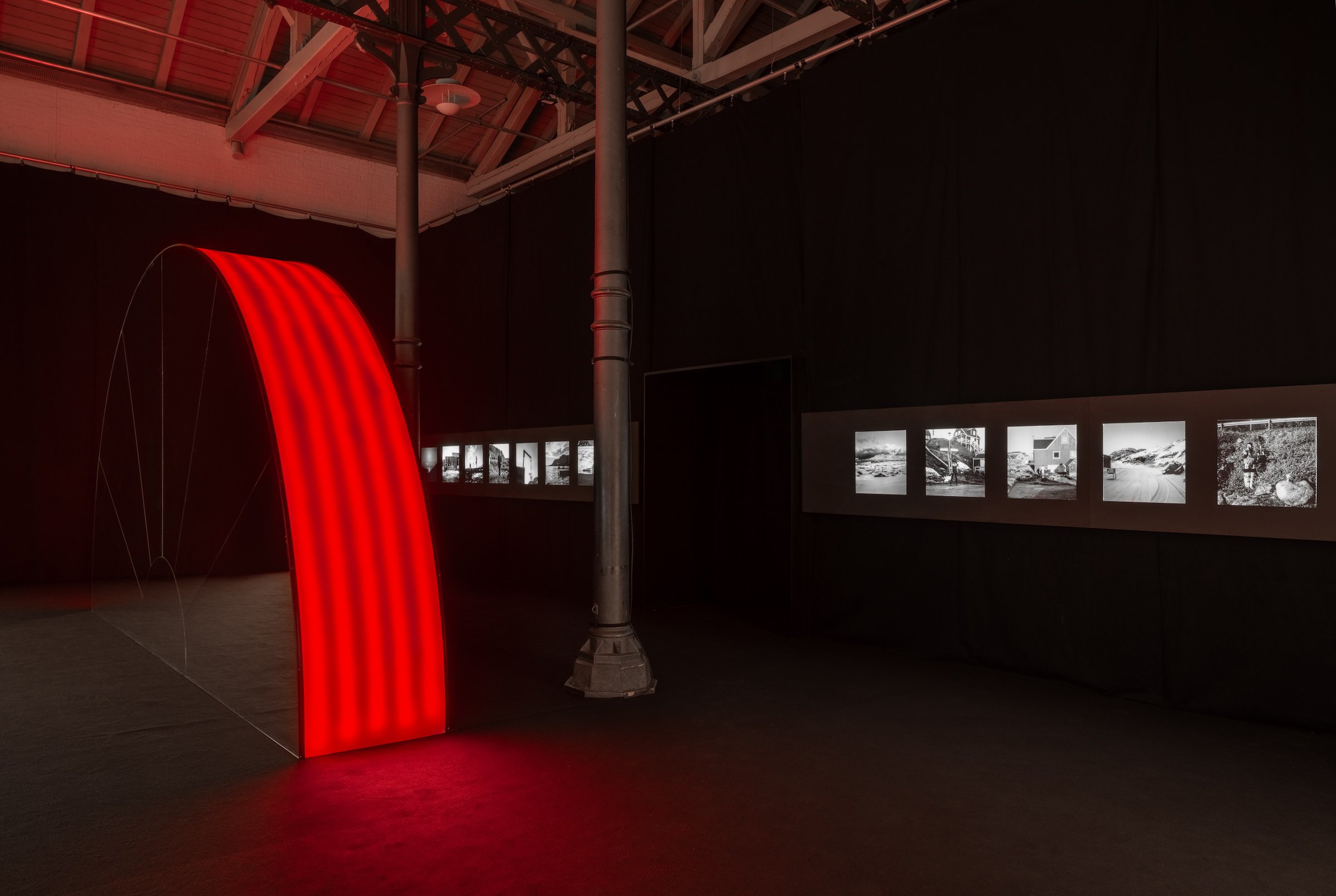 Installation view. Rise of the Sunken Sun-Inuuteq Storch-Fotografisk Center. 2025. Photo by David Stjernholm