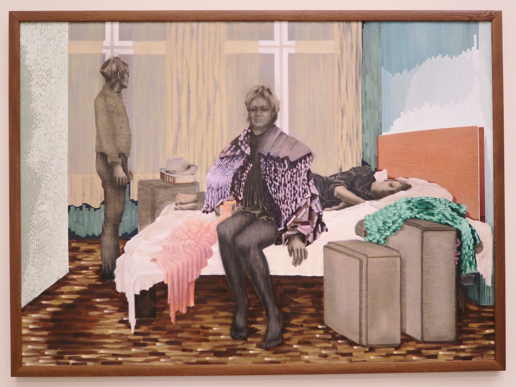 Crispin Gurholt, I drift (2024), olie på lærred, bejdset egetræsramme, 185 x 256 cm 95 000 DKK.