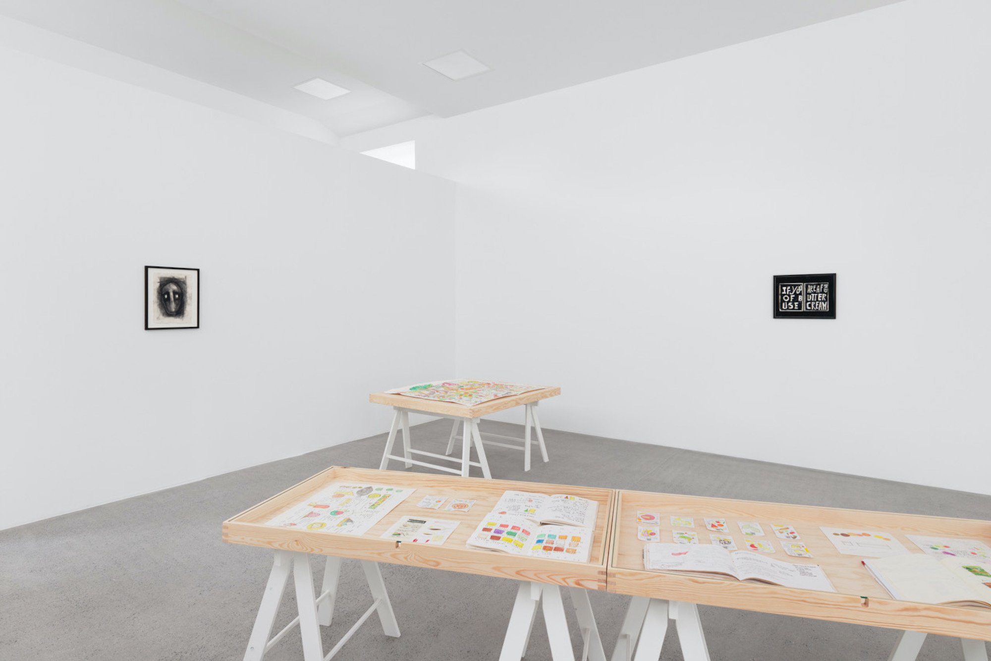 Paul Cunningham presents five drawn menus, udstillingsvisning på umbrella | west coast exhibitions 2025, alle værker med tilladelse fra kunstneren og Maxus101. Foto: Jacob Friis-Holm Nielsen.