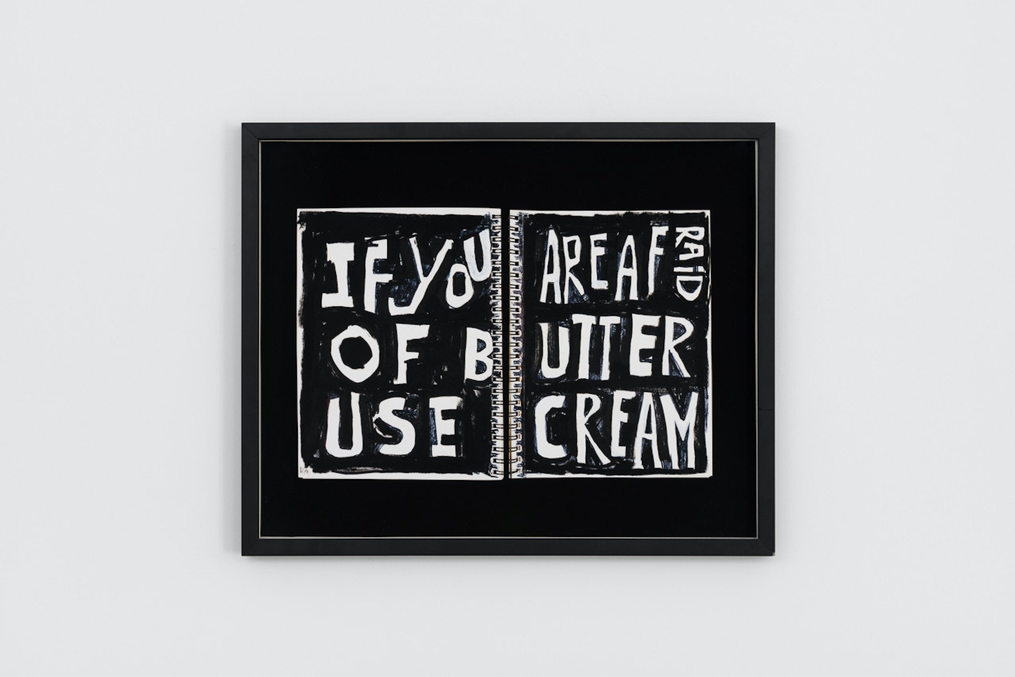 Paul Cunningham <i>presents five drawn menus</i>, udstillingsvisning på umbrella | west coast exhibitions 2025, alle værker med tilladelse fra kunstneren og Maxus101. Foto: Jacob Friis-Holm Nielsen.