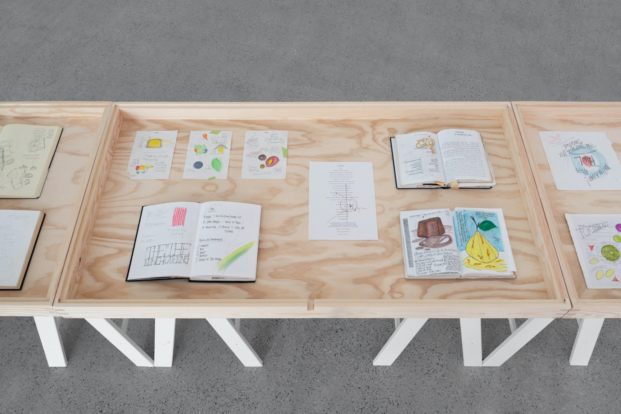 Paul Cunningham presents five drawn menus, udstillingsvisning på umbrella | west coast exhibitions 2025, alle værker med tilladelse fra kunstneren og Maxus101. Foto: Jacob Friis-Holm Nielsen.