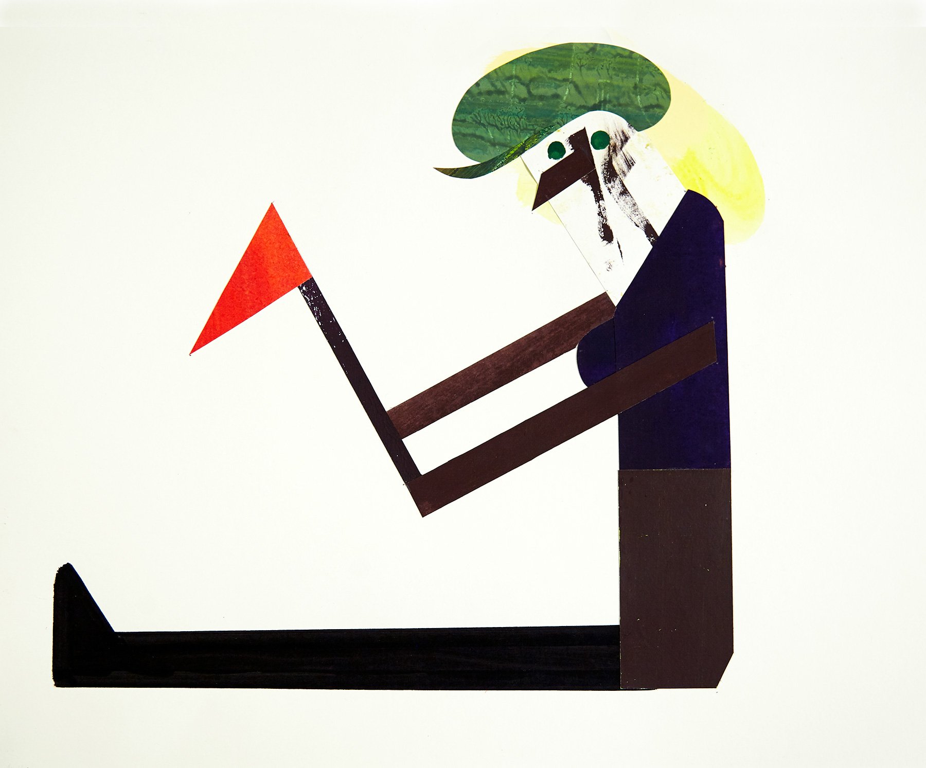 Annemette Lichtenberg, <i>Morgengymnastik, med håret lidt i uorden</i>, mixed media. Foto: Mogens Bech