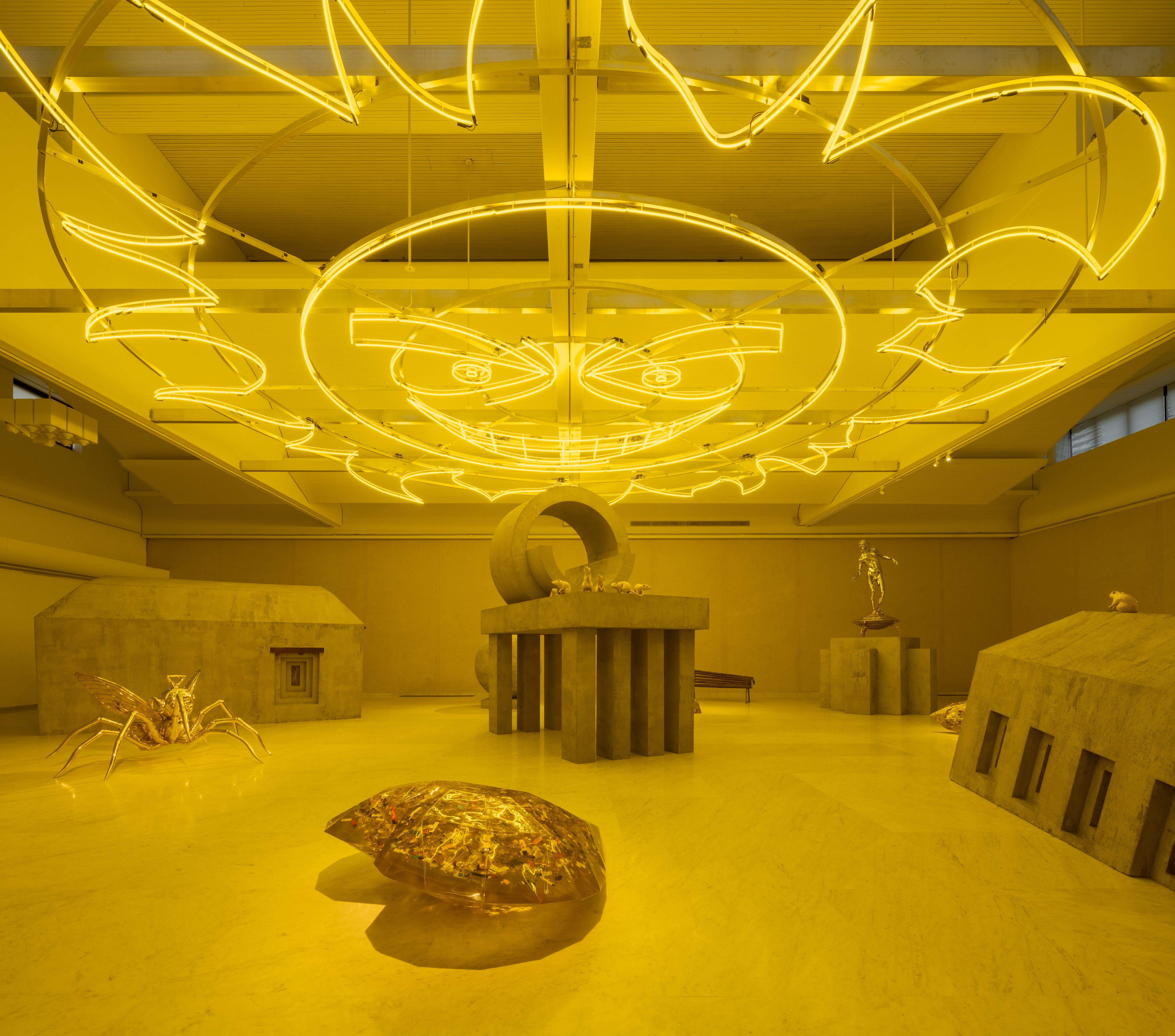 Esben Weile Kjær: Installationsbillede fra udstillingen <em>Solar System </em>på Kunsten. Foto: David Stjernhom.