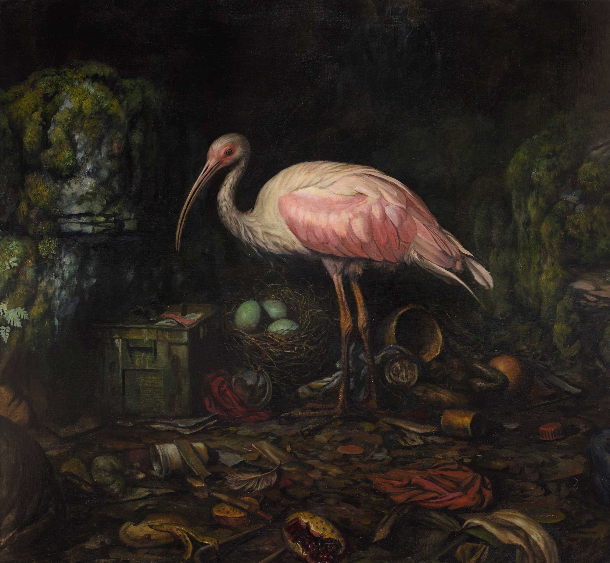 Martin Wittfooth <i>Mor</i> 2024. Olie på lærred 122 x 132 cm. Foto: Gallery Poulsen