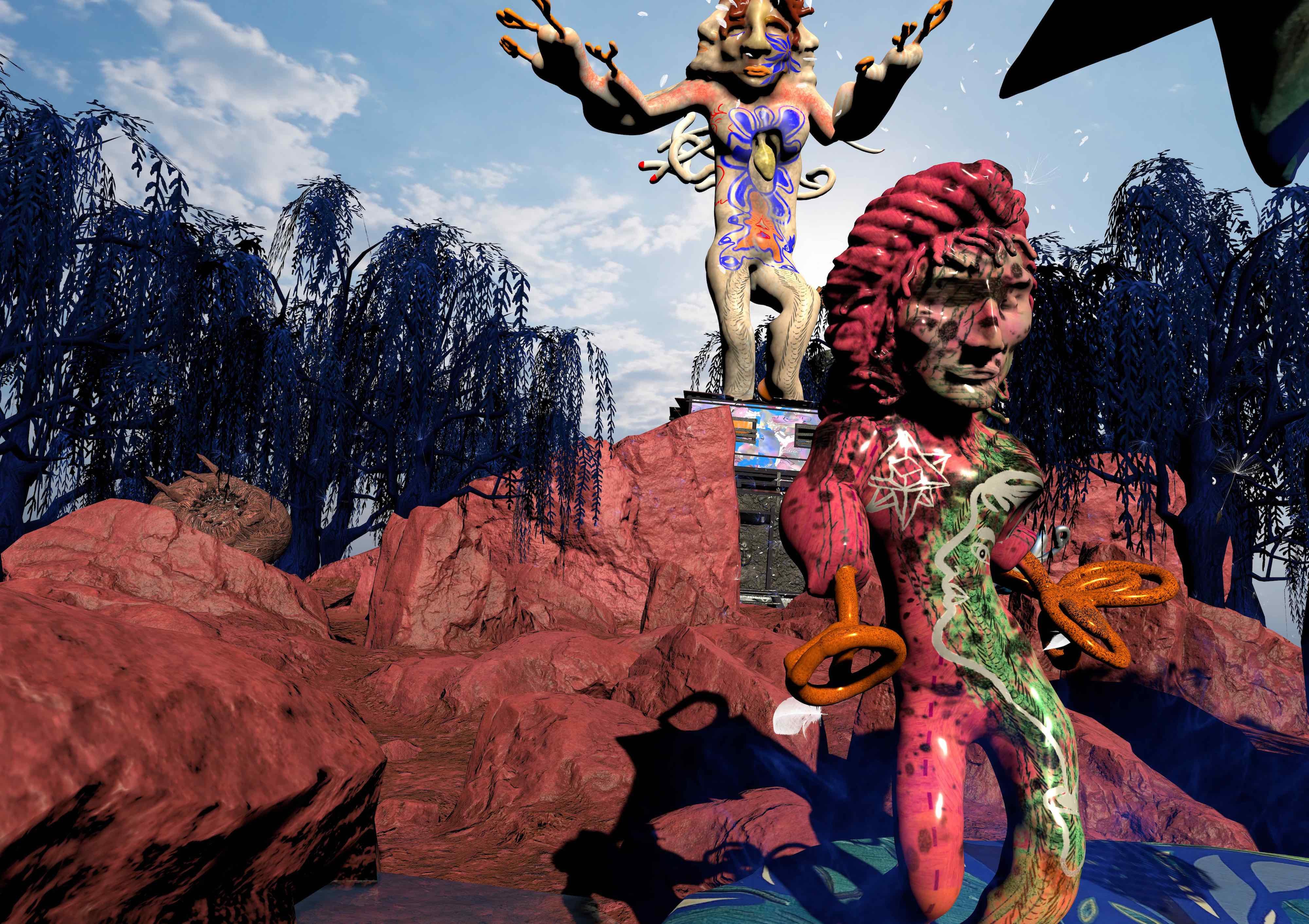 Ida Kvetny: Still fra VR-værket <em>Lithodendrum</em>, 2020,