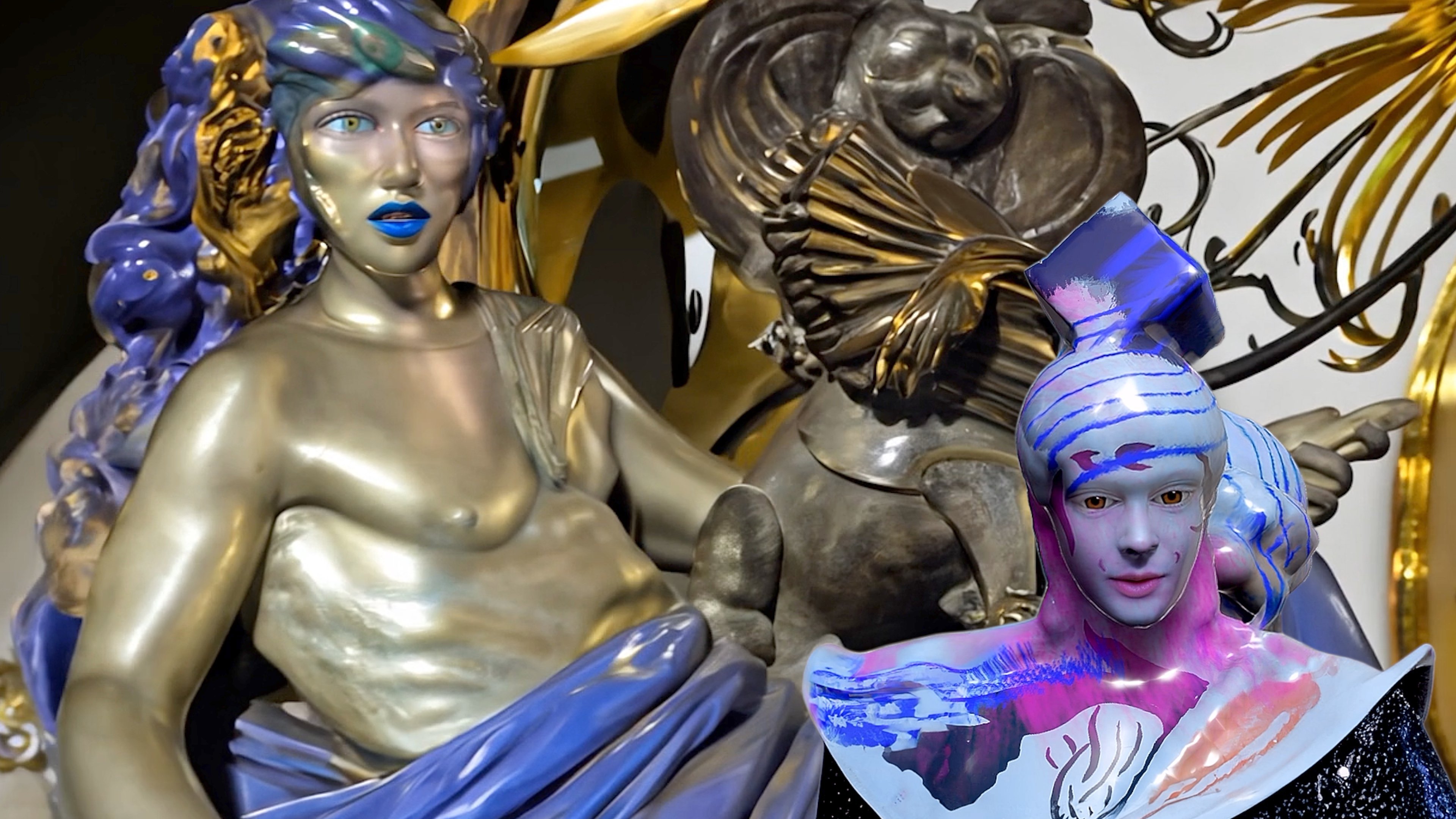 Ida Kvetny: Still fra <em>Aqua Quantum</em>, 2024. Film co-created med AI.