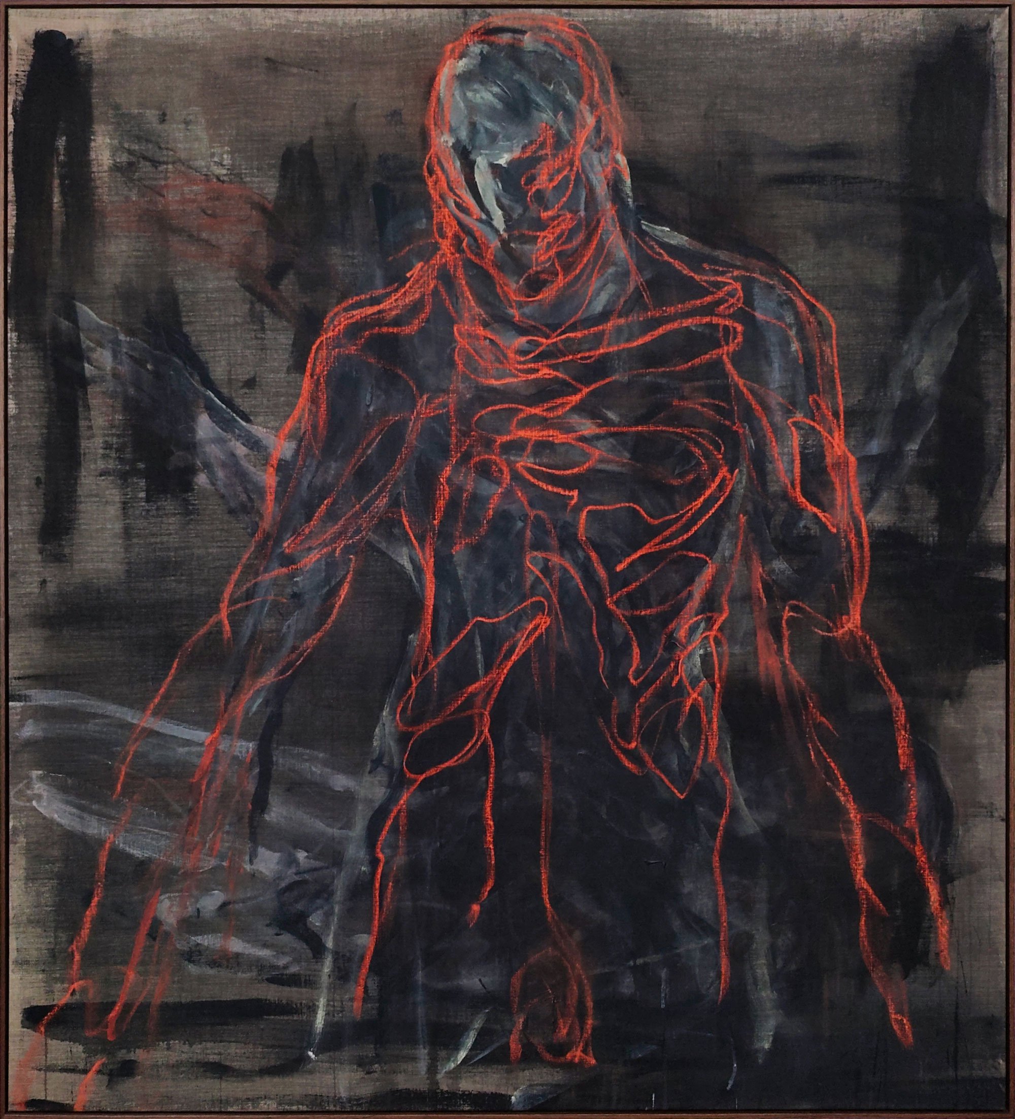 Christian Lemmerz, Auferstehung, 2024, acrylics on canvas, 198 x 180 cm. Foto Hans Alf Gallery.