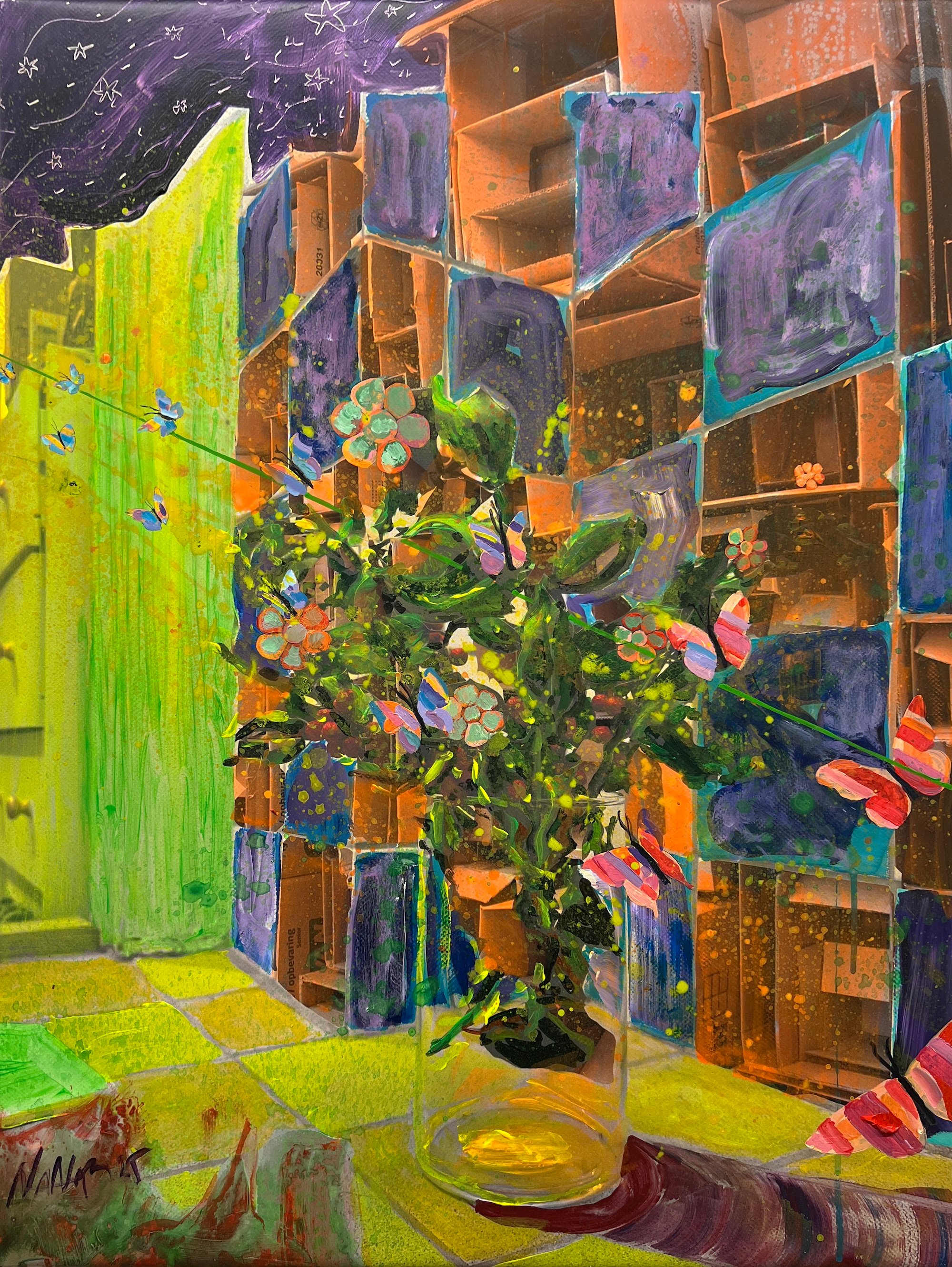 NANA RHB, KOSMISCHE BLUMEN, 80 x 60 cm. Foto: Galleri NB